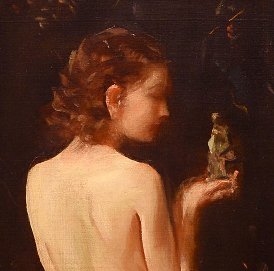 Méditation, Huile, Figurative, Nu, Impressionniste, Début du 20e siècle - Impressionnisme Painting par Henry R. Rittenberg