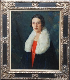 Portrait of a 1920's Lady - American Art Deco female portrait oil painting