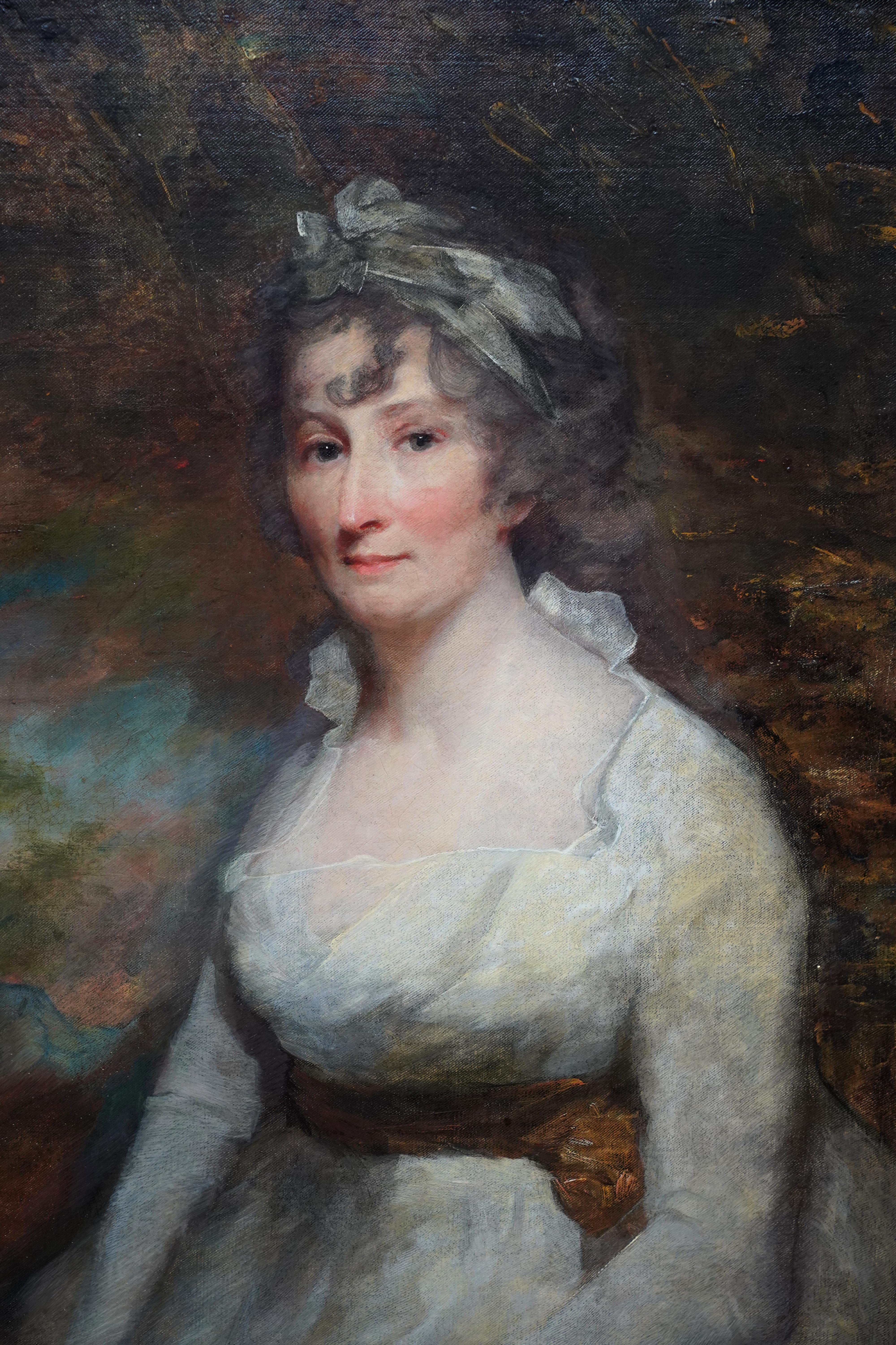 Lady Eleanor Dundas - Old Master 18C Scottish art oil painting female portrait   - Old Masters Painting by Henry Raeburn (circle)