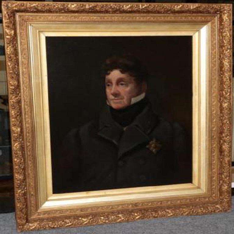 Portrait of Sir Charles Forbes of Edinglassie, Oil on canvas.
The size of the portrait is  75 cm x 59.5 cm whilst overall the size is 106 cm x 91 cm
 In  very good condition..There is some minor craquelure.
Housed in a period gilt frame decorated