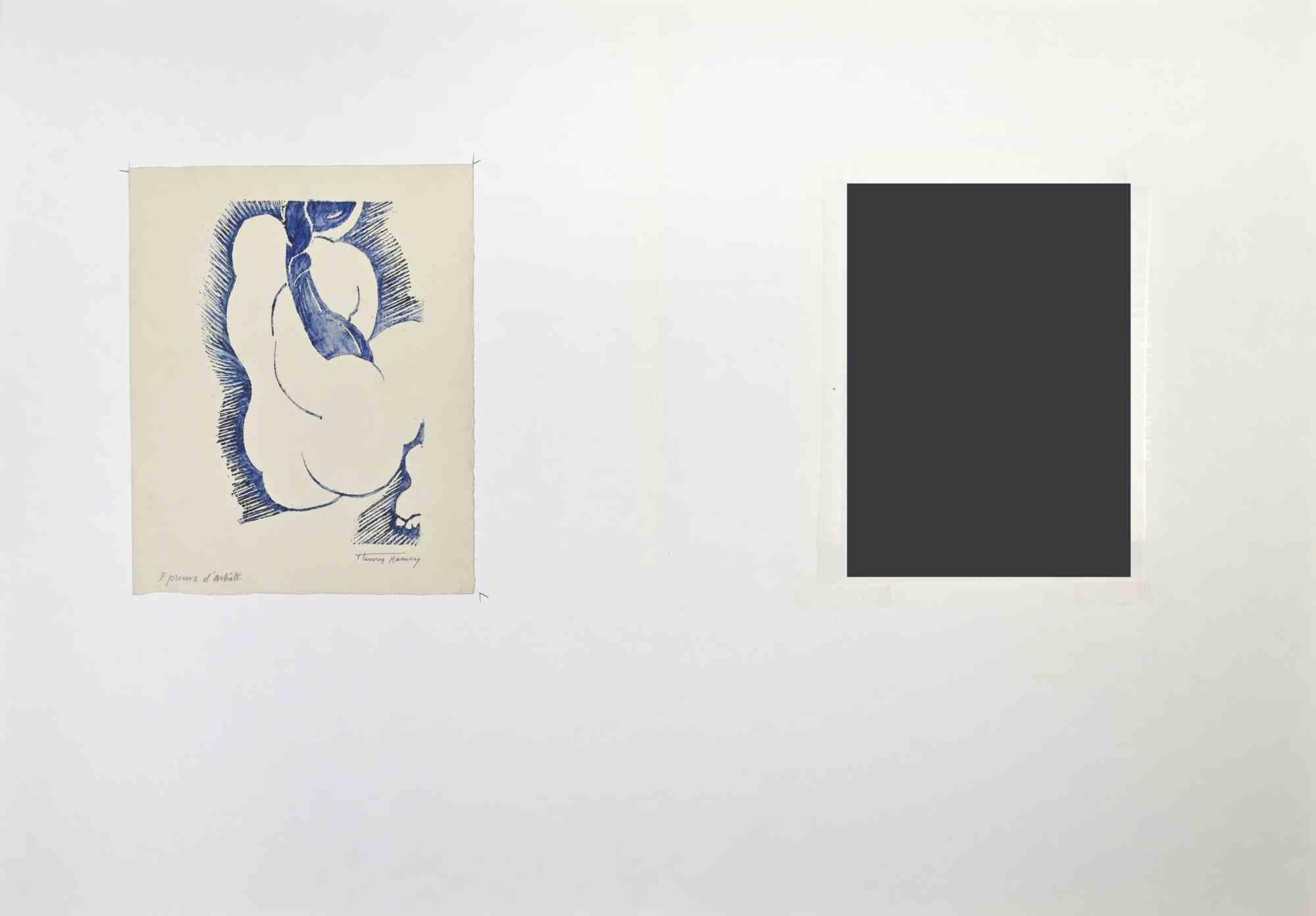 Figure - Lithograph by Henry Ramey - Mid-20th Century For Sale 1