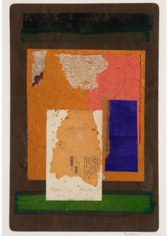 Table 2, Couple 1, unique signed framed abstract collage by beloved Texas artist