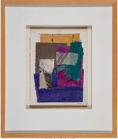 Henry Rayburn, Finale unique Signed collage painting beloved Texas artist Framed