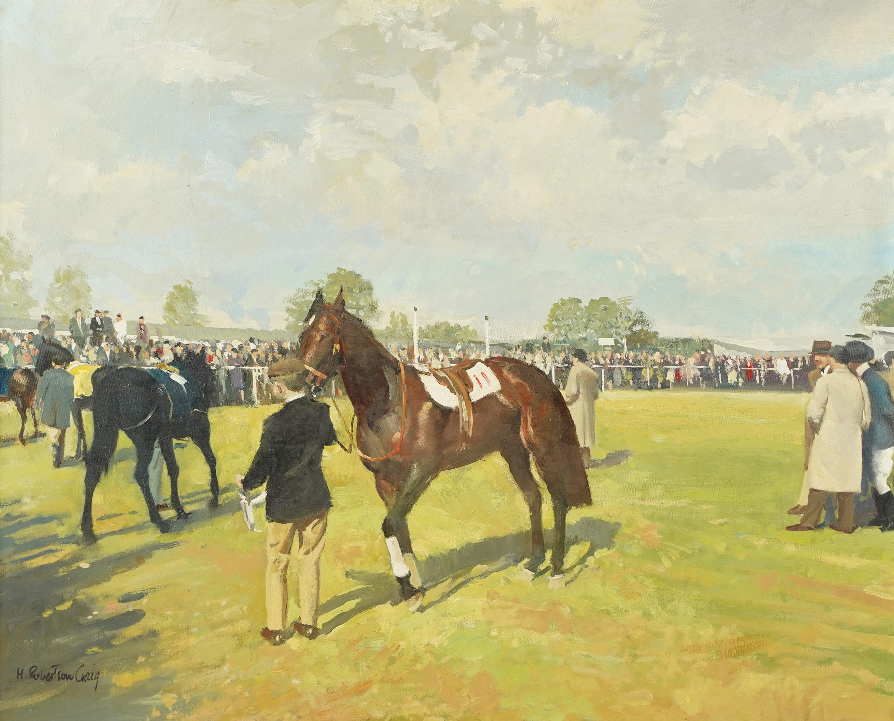 Henry Robertson Craig Irish Modernist Horse Race Rare Sporting Signed Painting 2