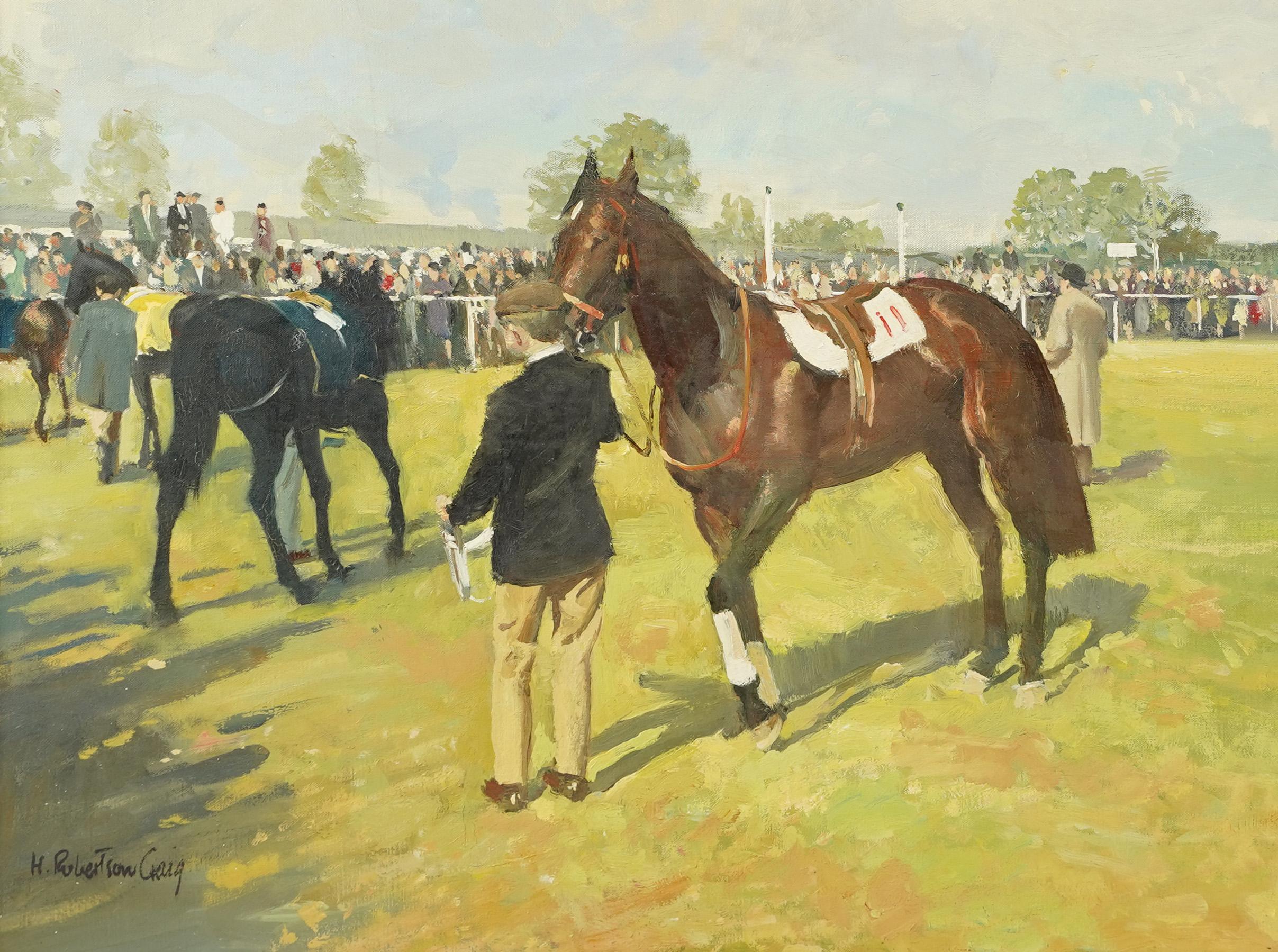 Henry Robertson Craig Irish Modernist Horse Race Rare Sporting Signed Painting 3