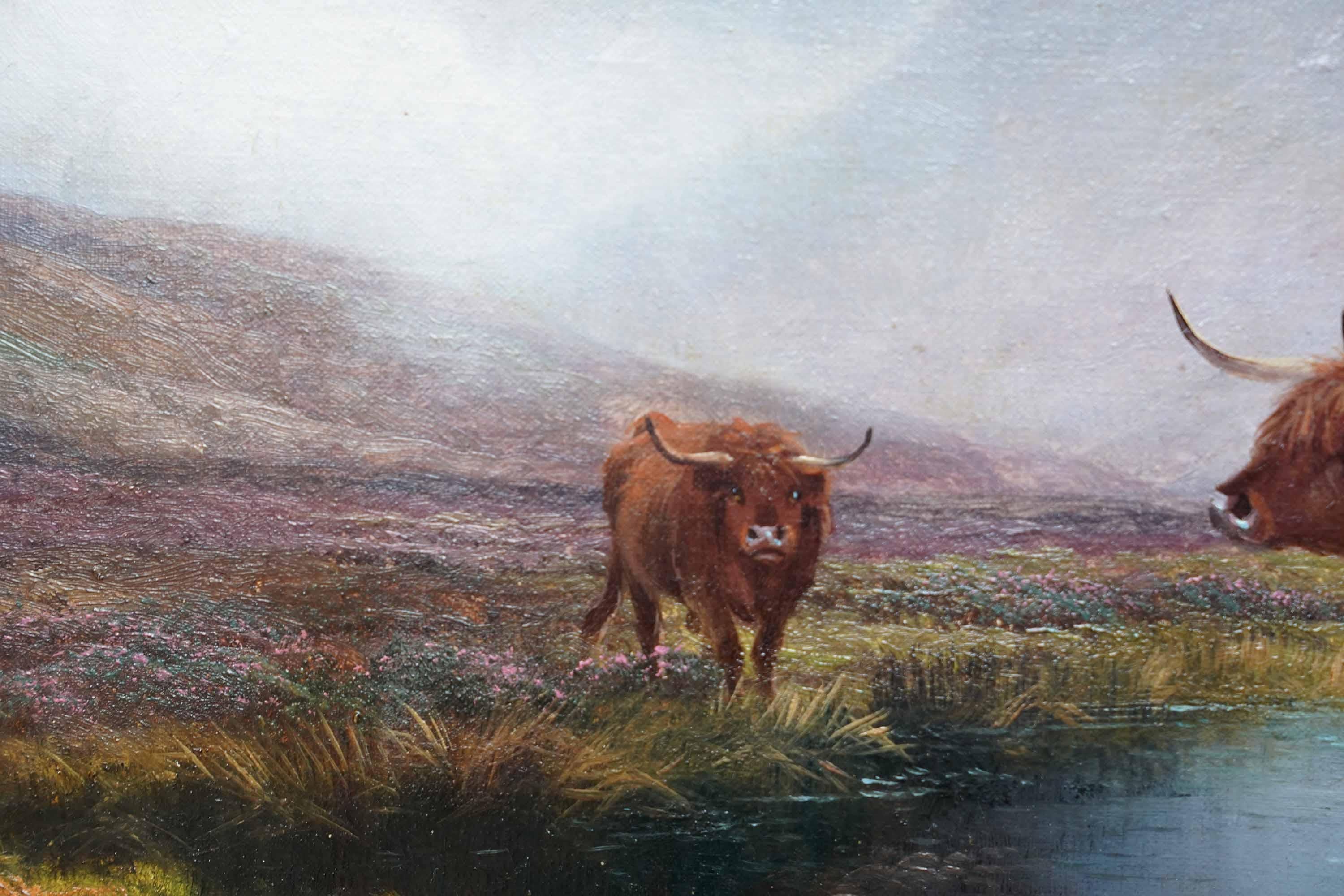 Questo affascinante paesaggio britannico vittoriano dipinto a olio è opera del noto artista Henry Robinson Hall. Dipinto intorno al 1900, l'ambientazione è Glen Sannox, Arran, nelle Highlands scozzesi. Glen Sannox è la drammatica gola che si