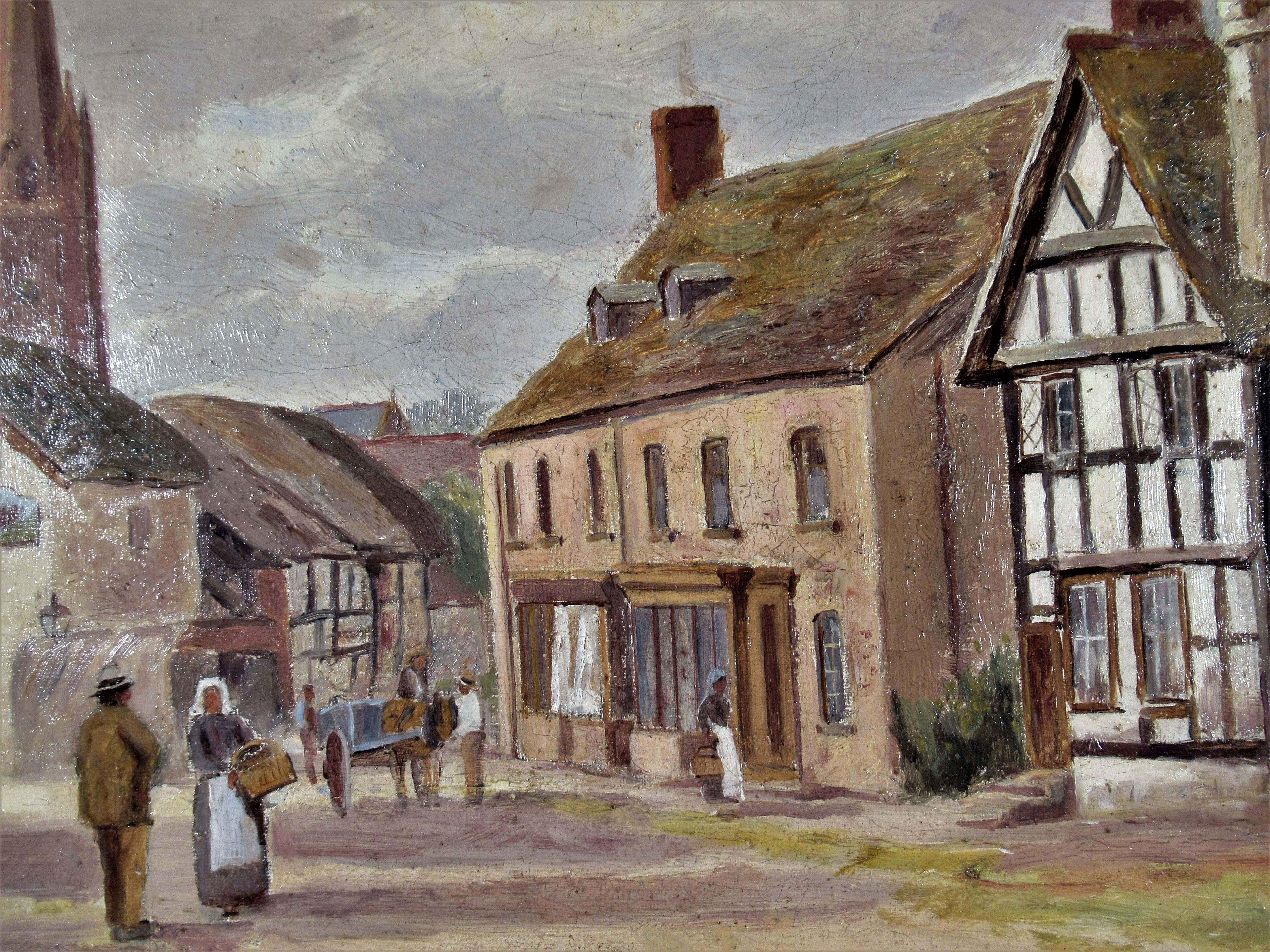 Rue de Village Breton (Impressionismus), Painting, von Henry Rollet