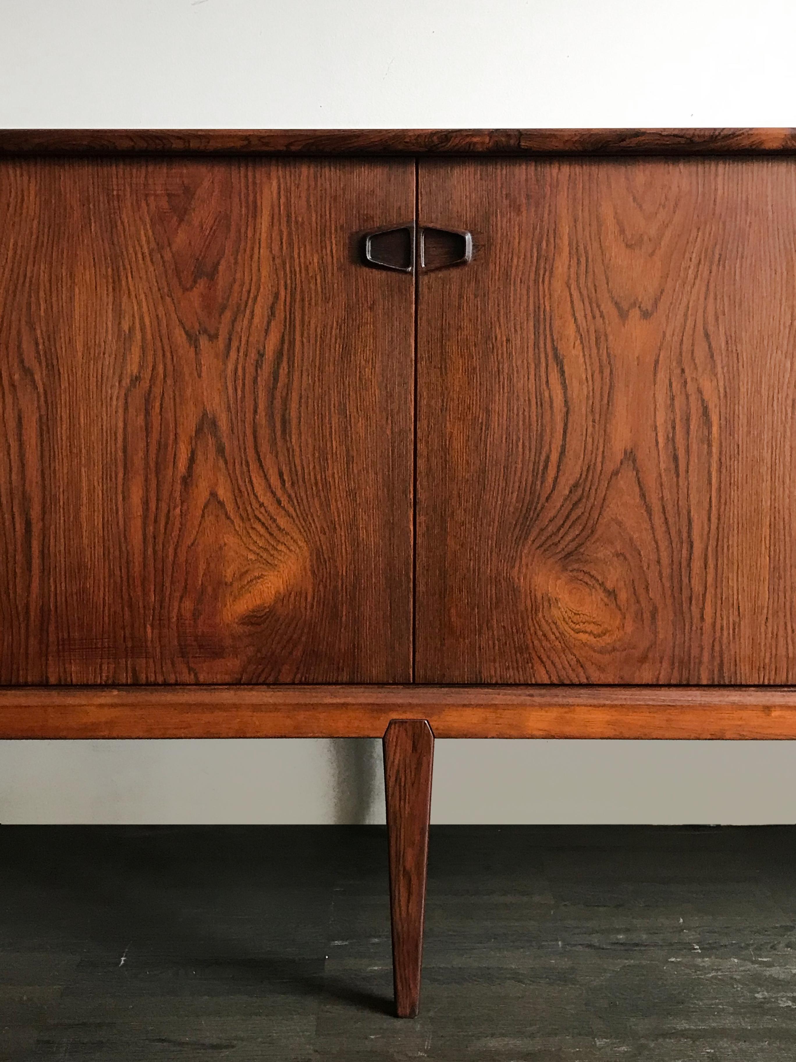 Henry Rosengreen Hansen Scandinavian Dark Wood Sideboard, 1950s 4