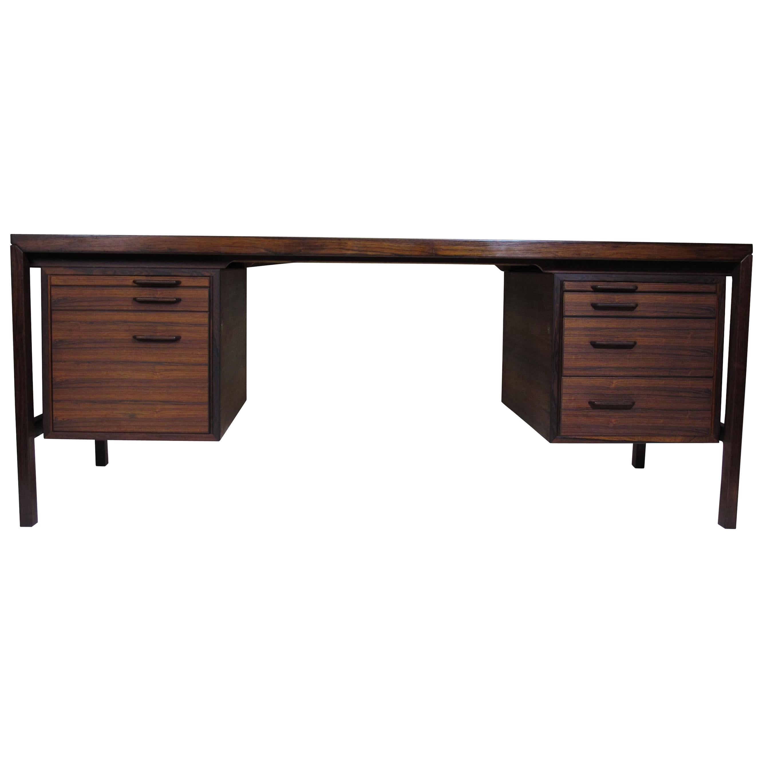 Henry Rosengren Hansen Danish Rosewood Executive Desk