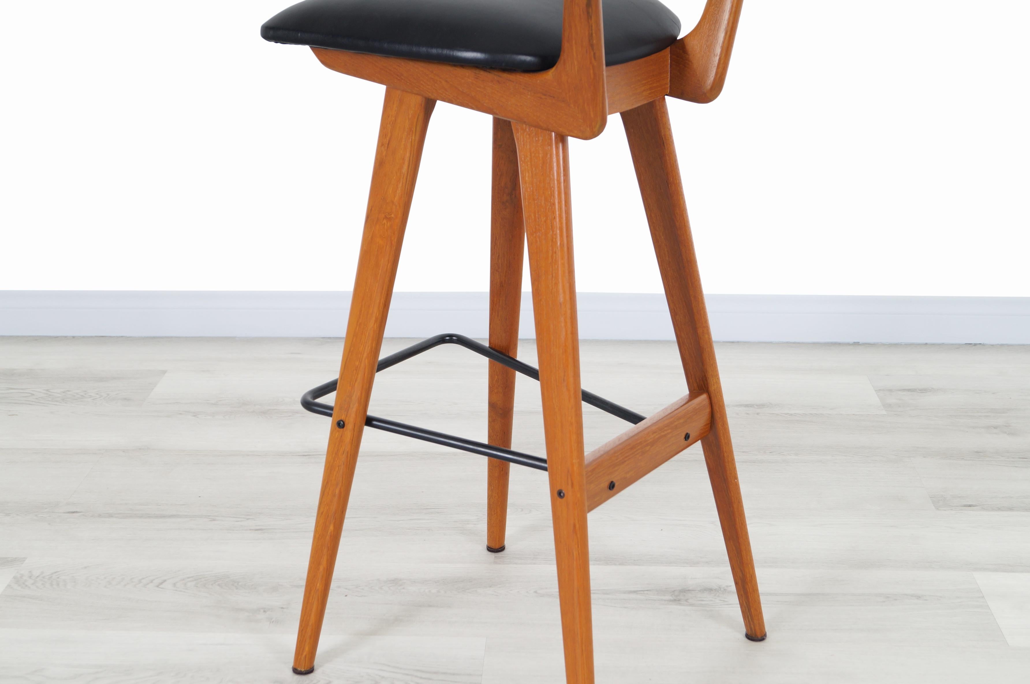 Henry Rosengren Hansen Danish Teak Bar Stools for Brande Møbelindustri 6