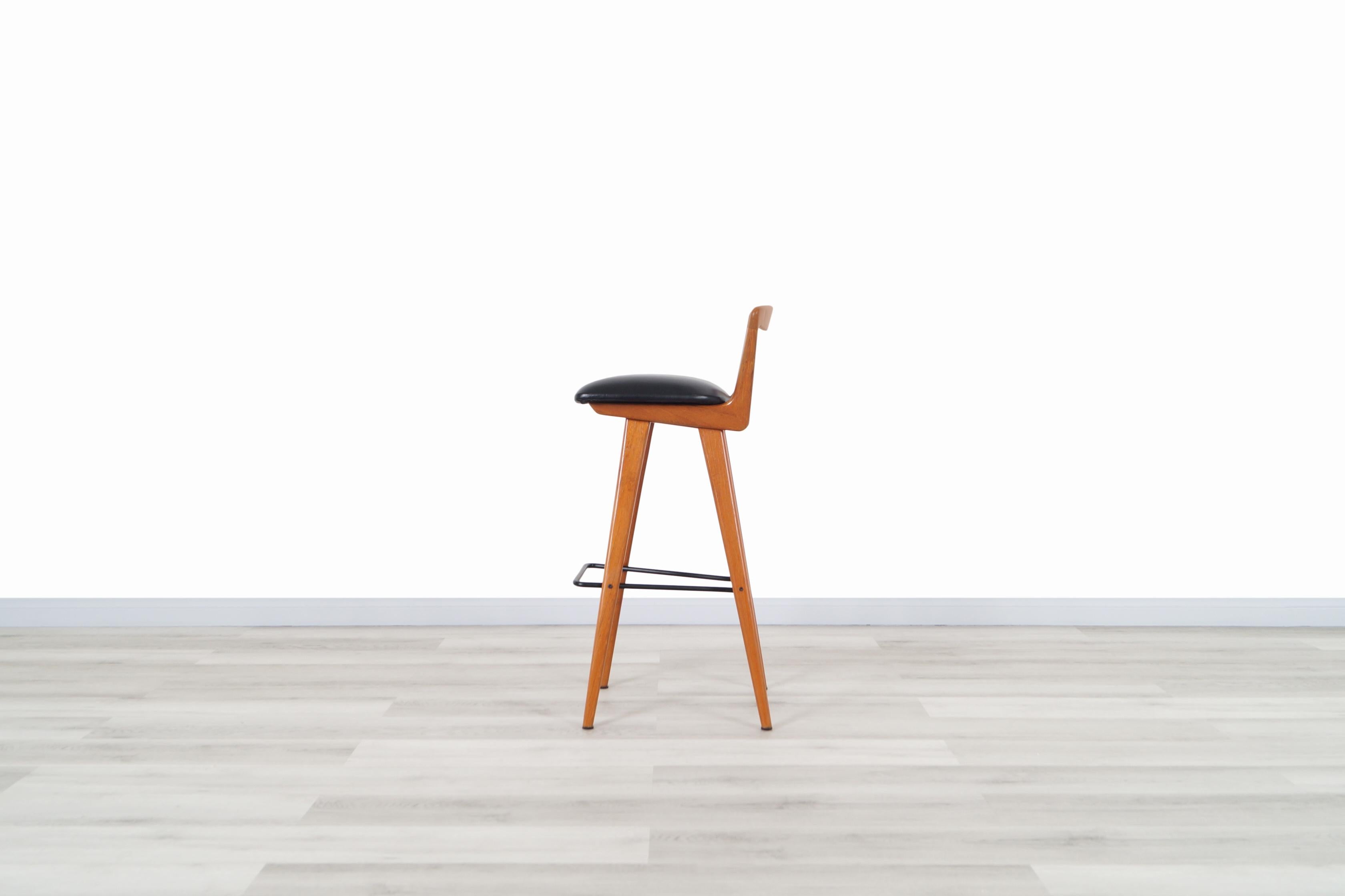 Henry Rosengren Hansen Danish Teak Bar Stools for Brande Møbelindustri 7