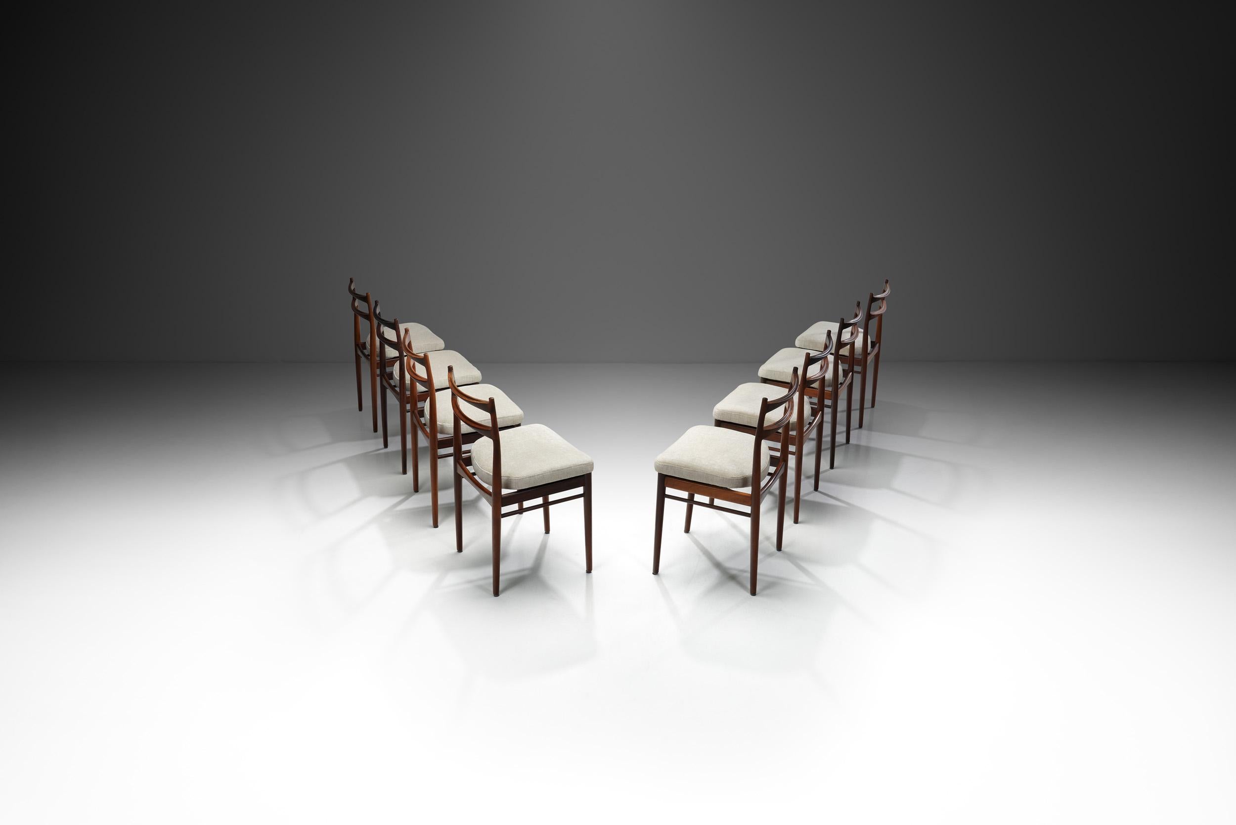 Mid-Century Modern Henry Rosengren Hansen Dining Chairs for Roche Bobois, France Mid-20th Century For Sale