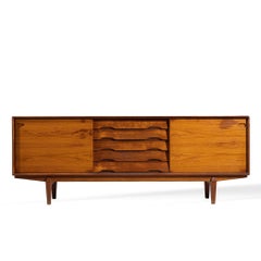 Henry Rosengren Hansen für Dyrlun Mid Century Danish Teak Anrichte