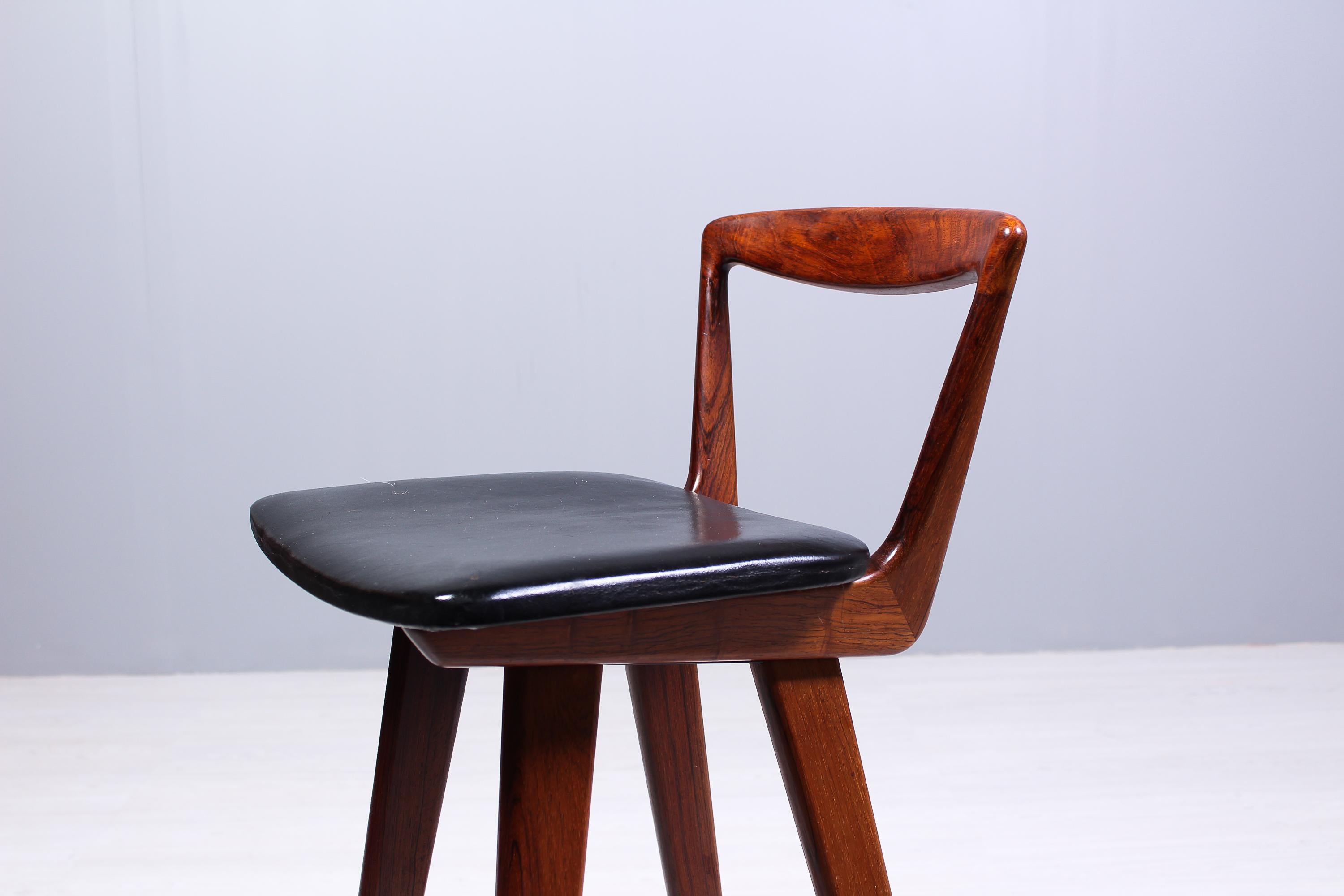 Henry Rosengren Hansen Rosewood Bar Stools for Brande Møbelfabrik, 1950s 3