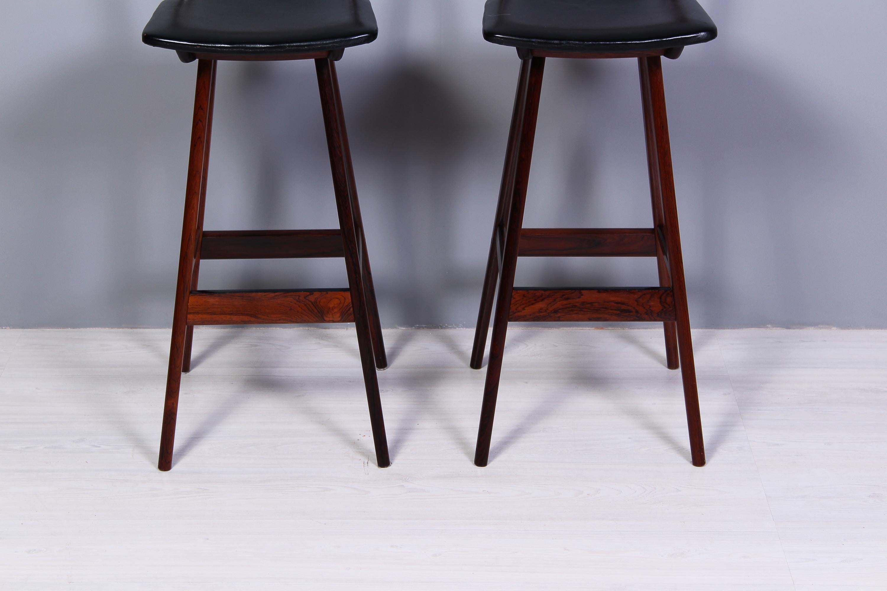 Mid-20th Century Henry Rosengren Hansen Rosewood Bar Stools for Brande Møbelfabrik, 1950s