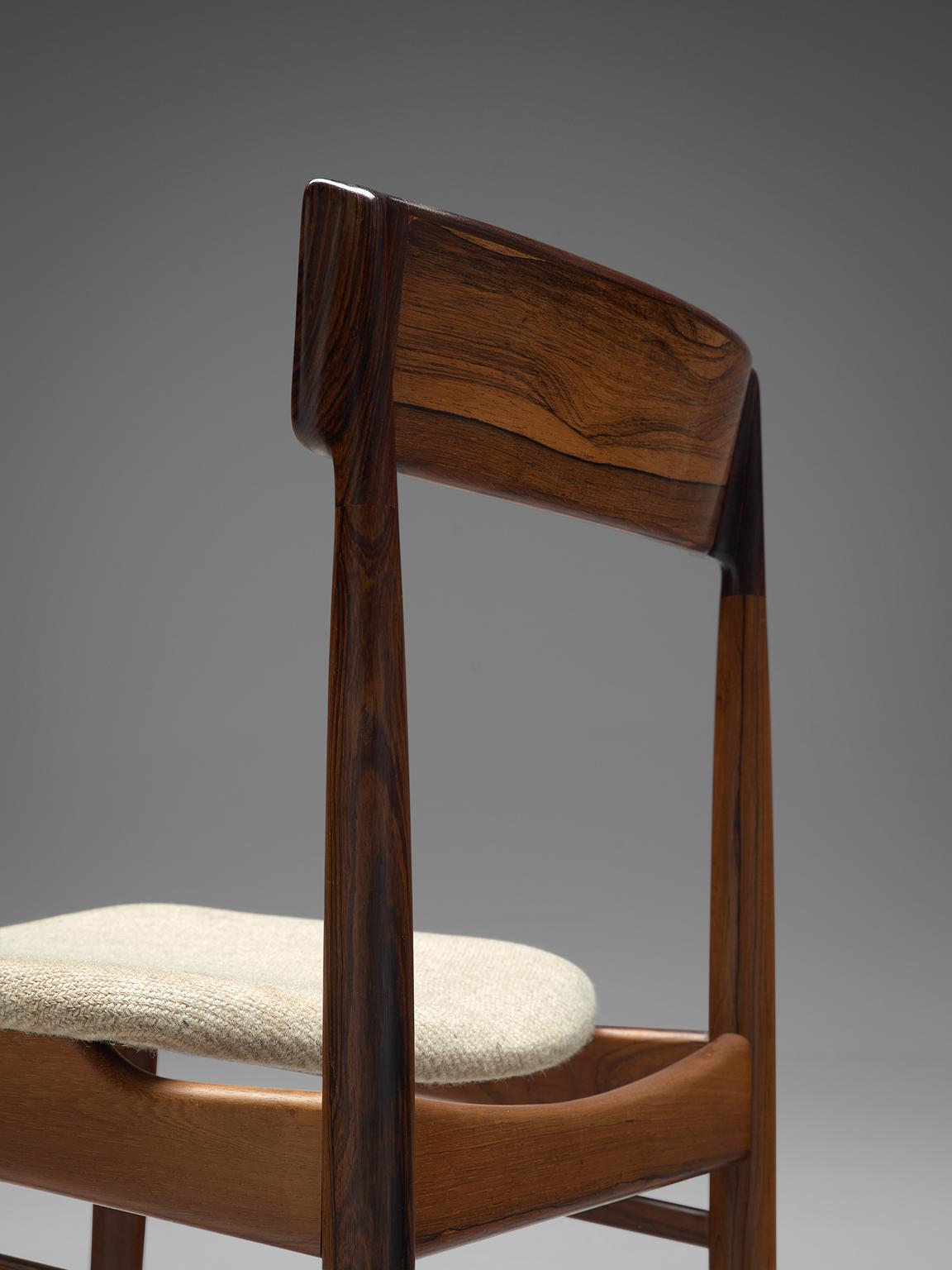 Mid-20th Century Henry Rosengren Hansen Set of Twelve Rosewood Dining Chairs 'Model 39'