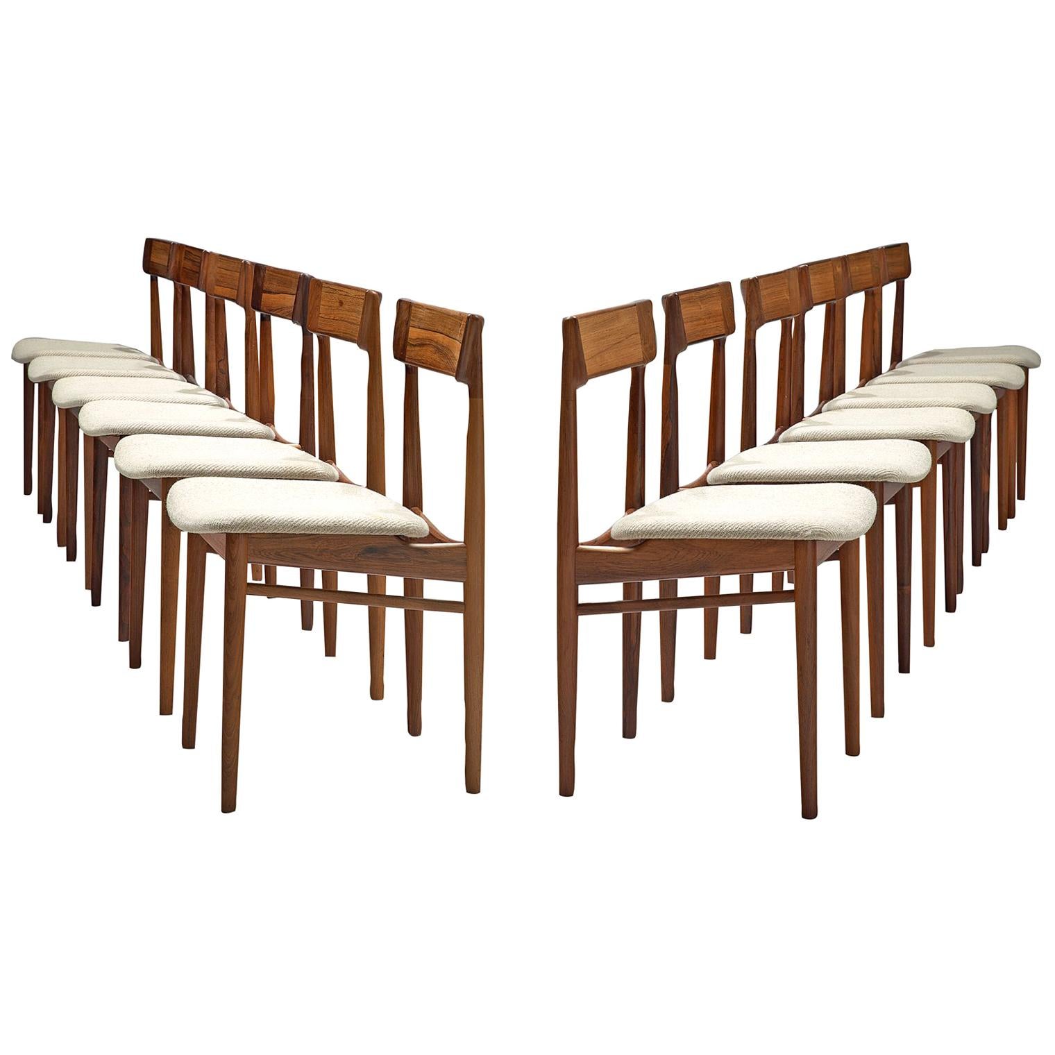 Henry Rosengren Hansen Set of Twelve Rosewood Dining Chairs 'Model 39'