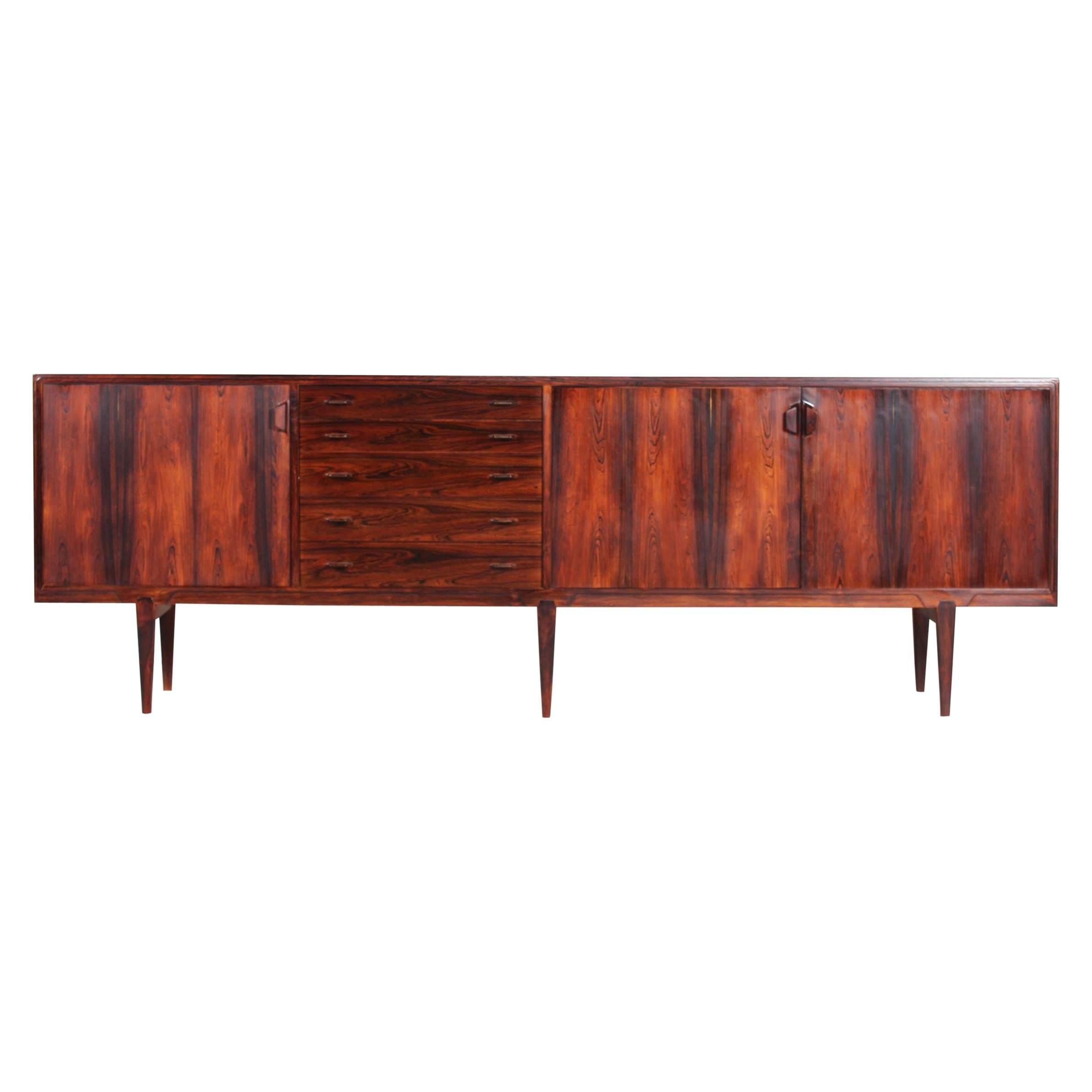 Henry Rosengren Hansen Sideboard of Rosewood by Brande Møbelfabrik, Denmark For Sale