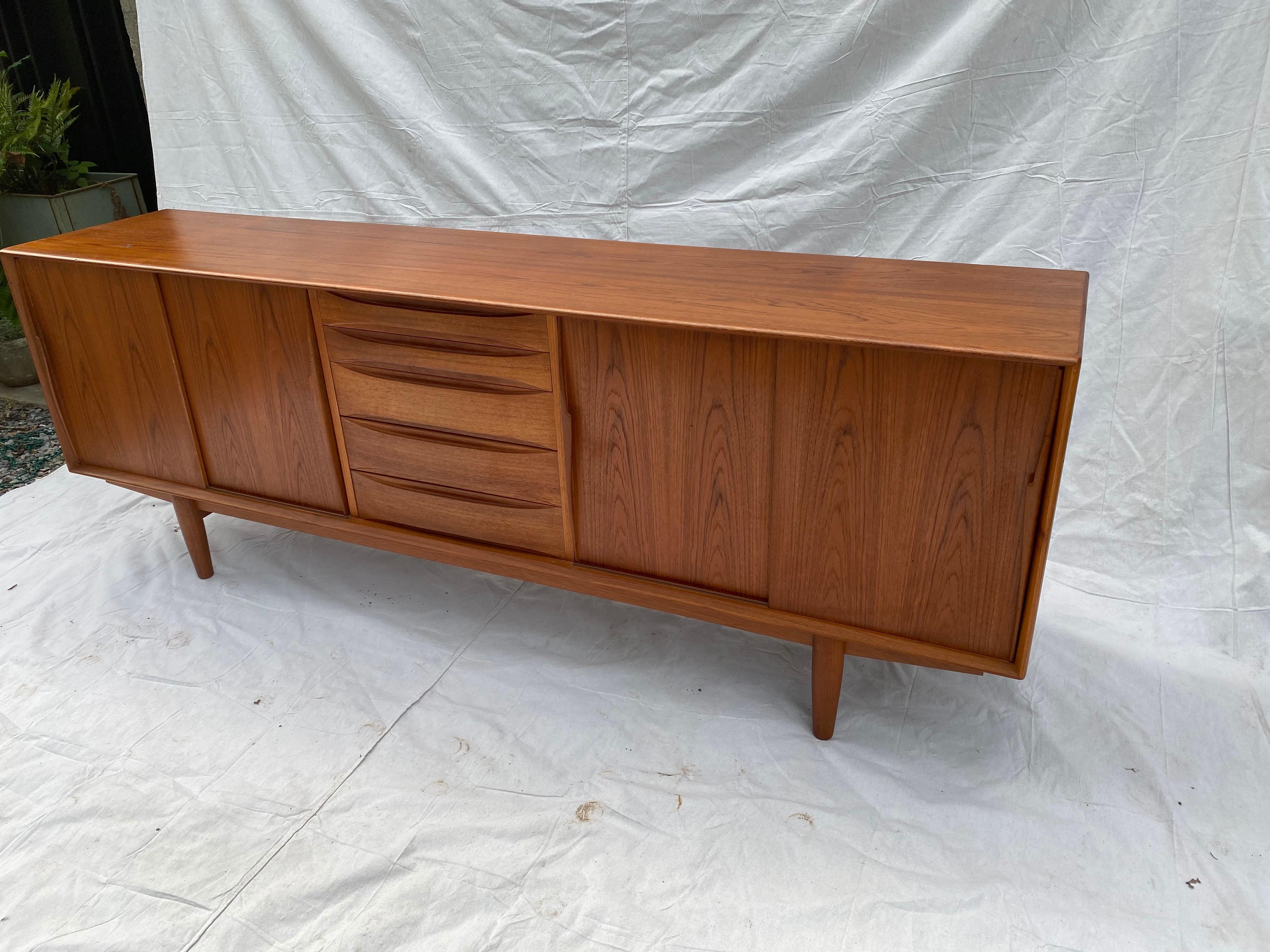 Scandinavian Modern Henry Rosengren Hansen Teak Credenza for Skovby Mobelfabrik, Denmark