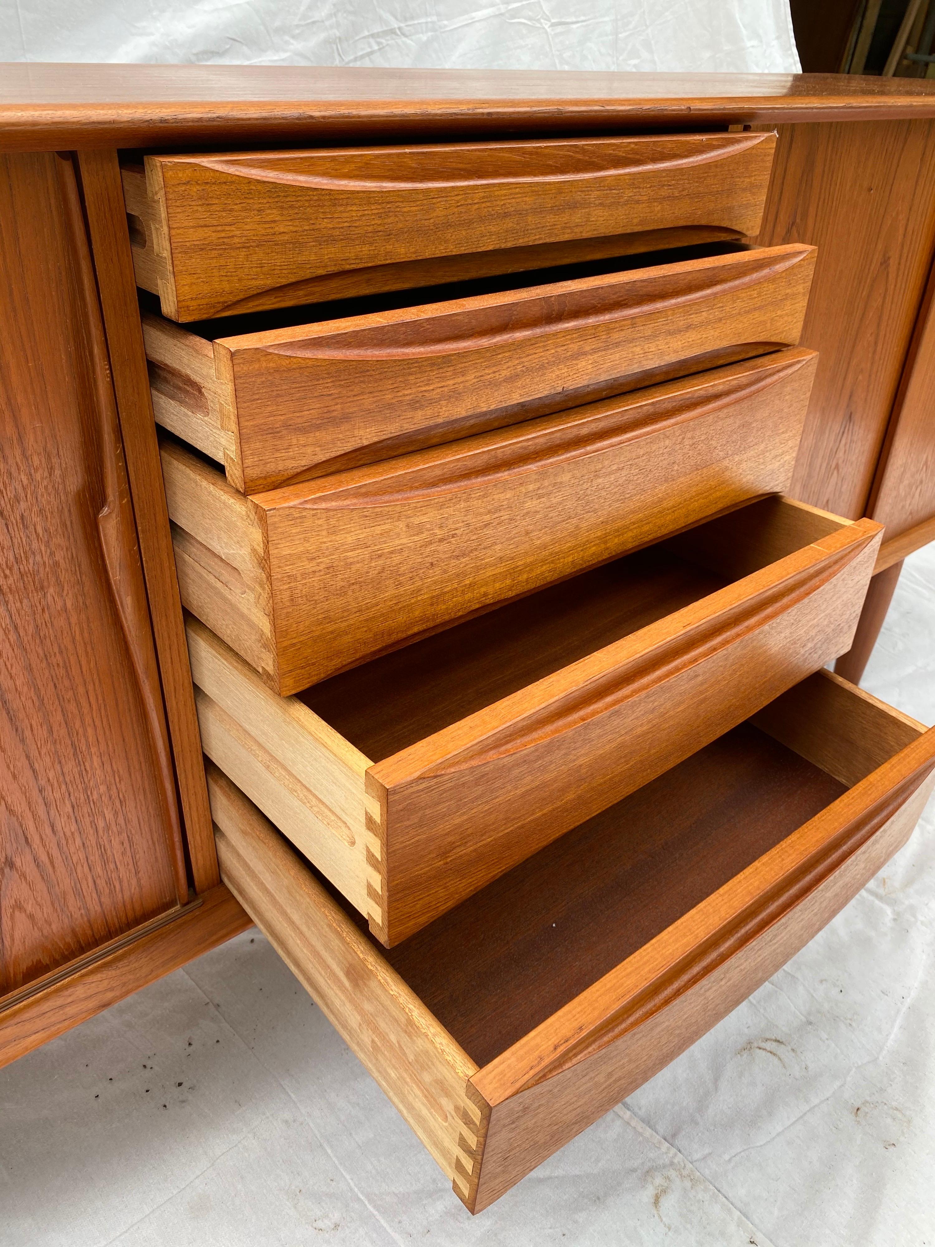 Mid-20th Century Henry Rosengren Hansen Teak Credenza for Skovby Mobelfabrik, Denmark