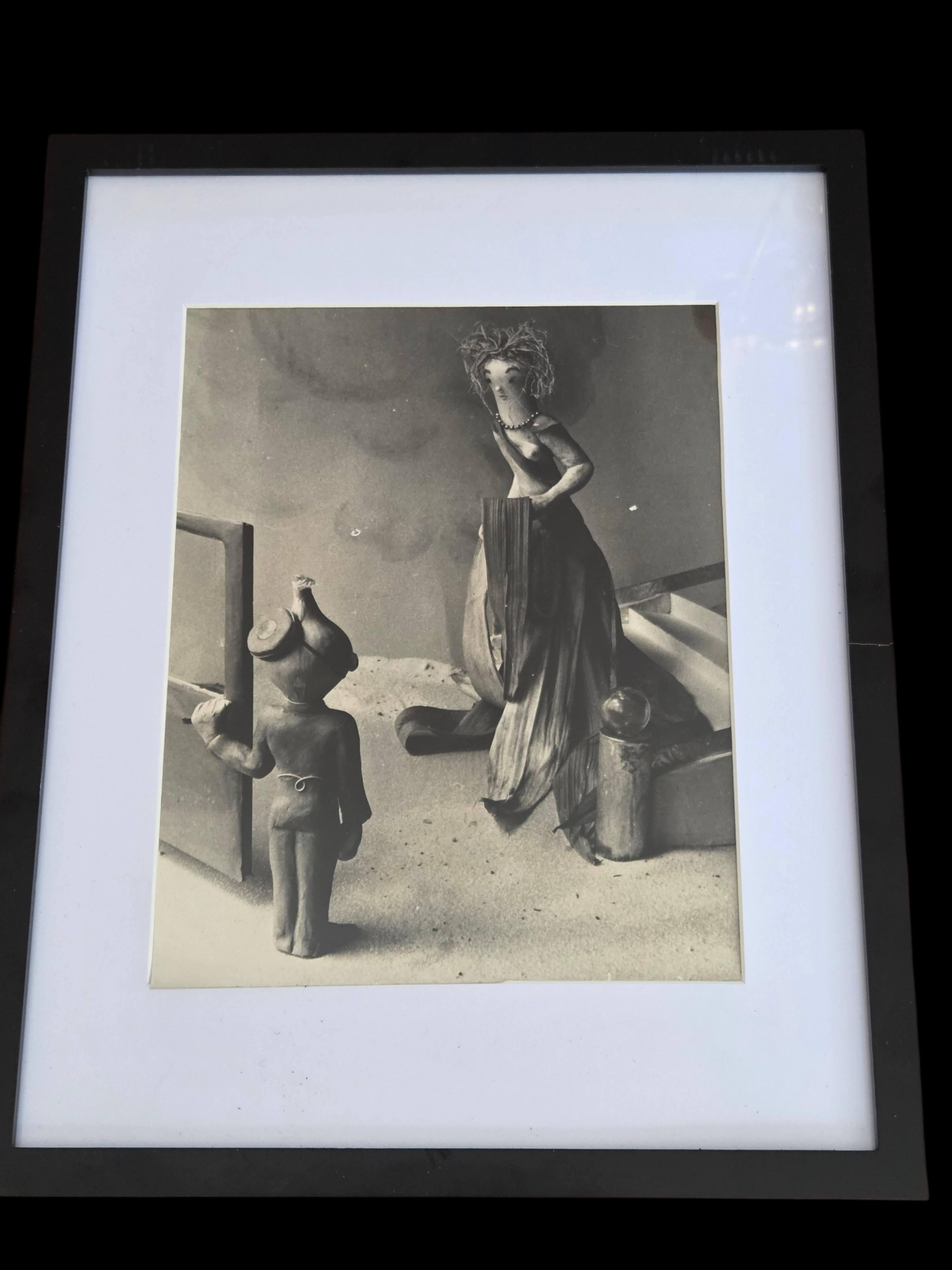 Henry Rox Black and White Photograph - "Down the Stairs Came A Pale, Imposing Figure in a Flowing Gown" c. 1935