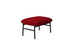 Henry Russell Red Ottoman Stainless Steel Frame
