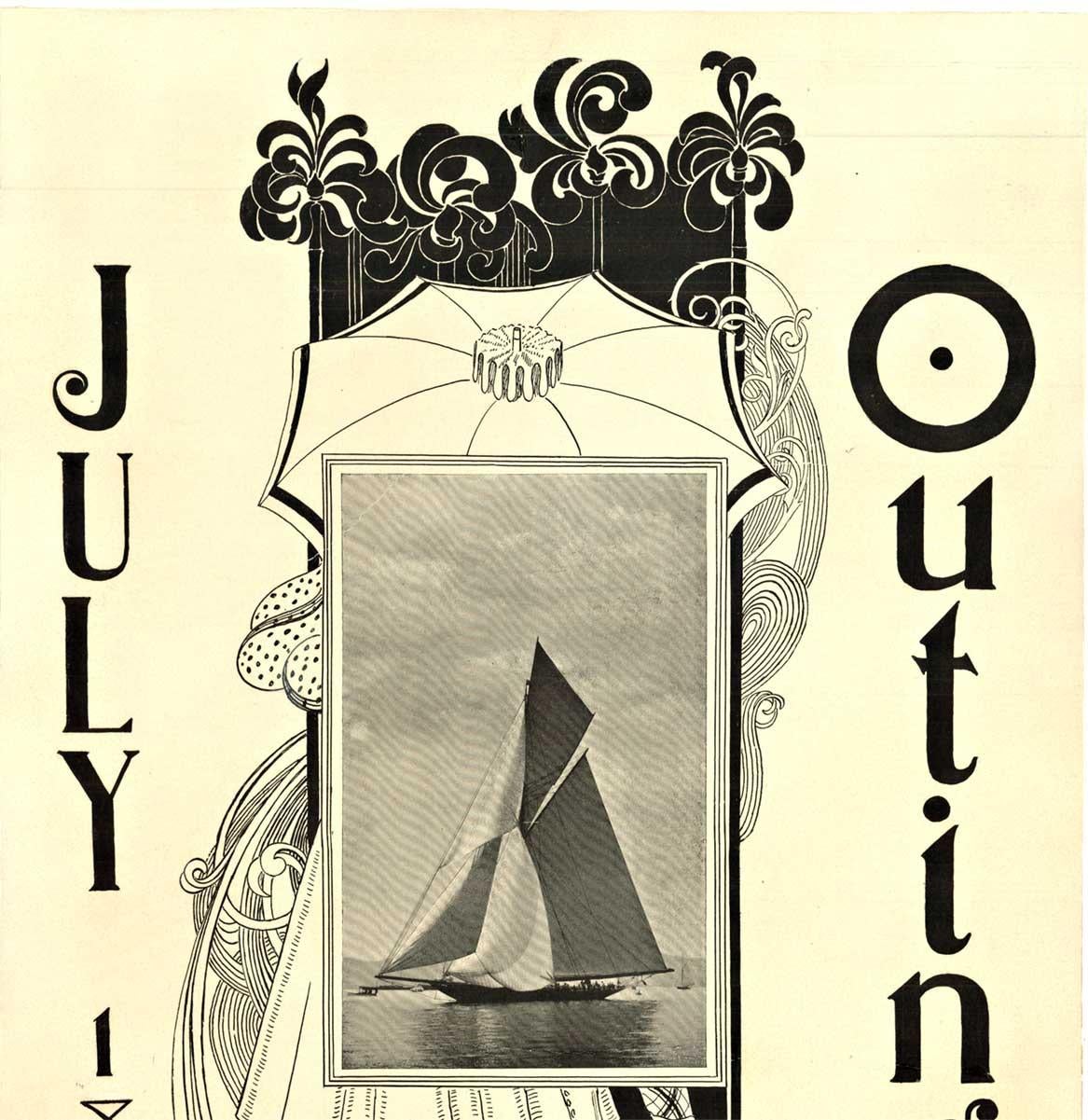 Original Outing July 1895 magazine poster  Sailboat - Print by Henry S Watson