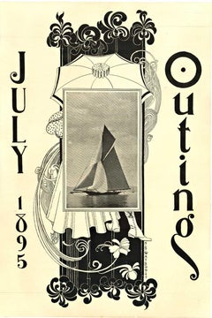 Cartel original de la revista Outing de julio de 1895  Velero