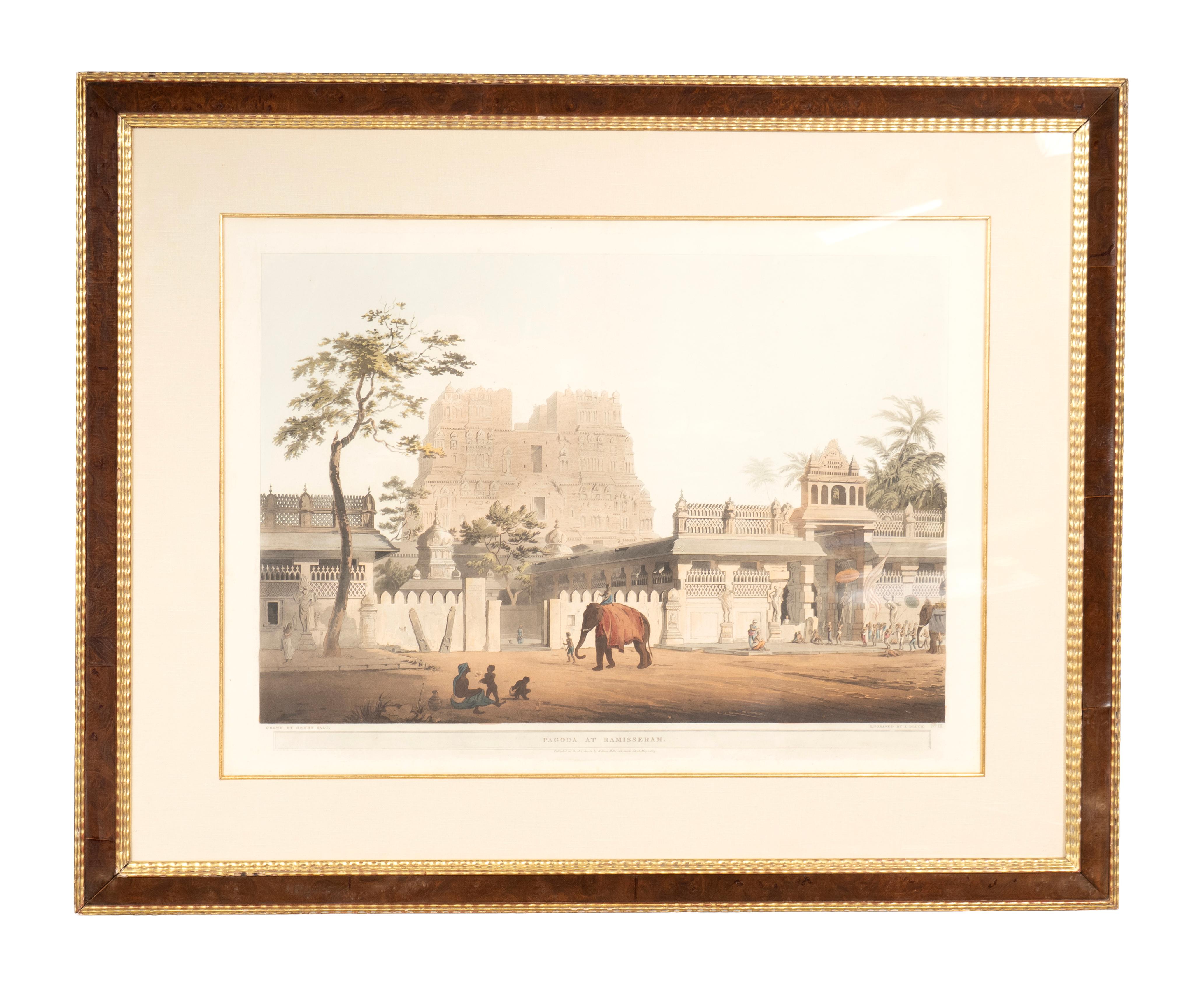 Henry Salt , Gravuren der Pagode in Ramisseran , Ruinen des Hafens (Grand Tour) im Angebot