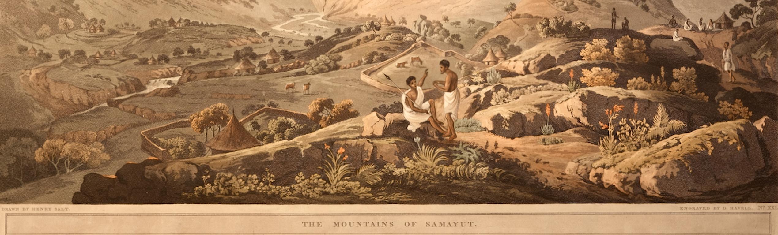 Las montañas de Etiopía: Aguatinta original coloreada a mano del siglo XIX por Henry Salt en venta 3