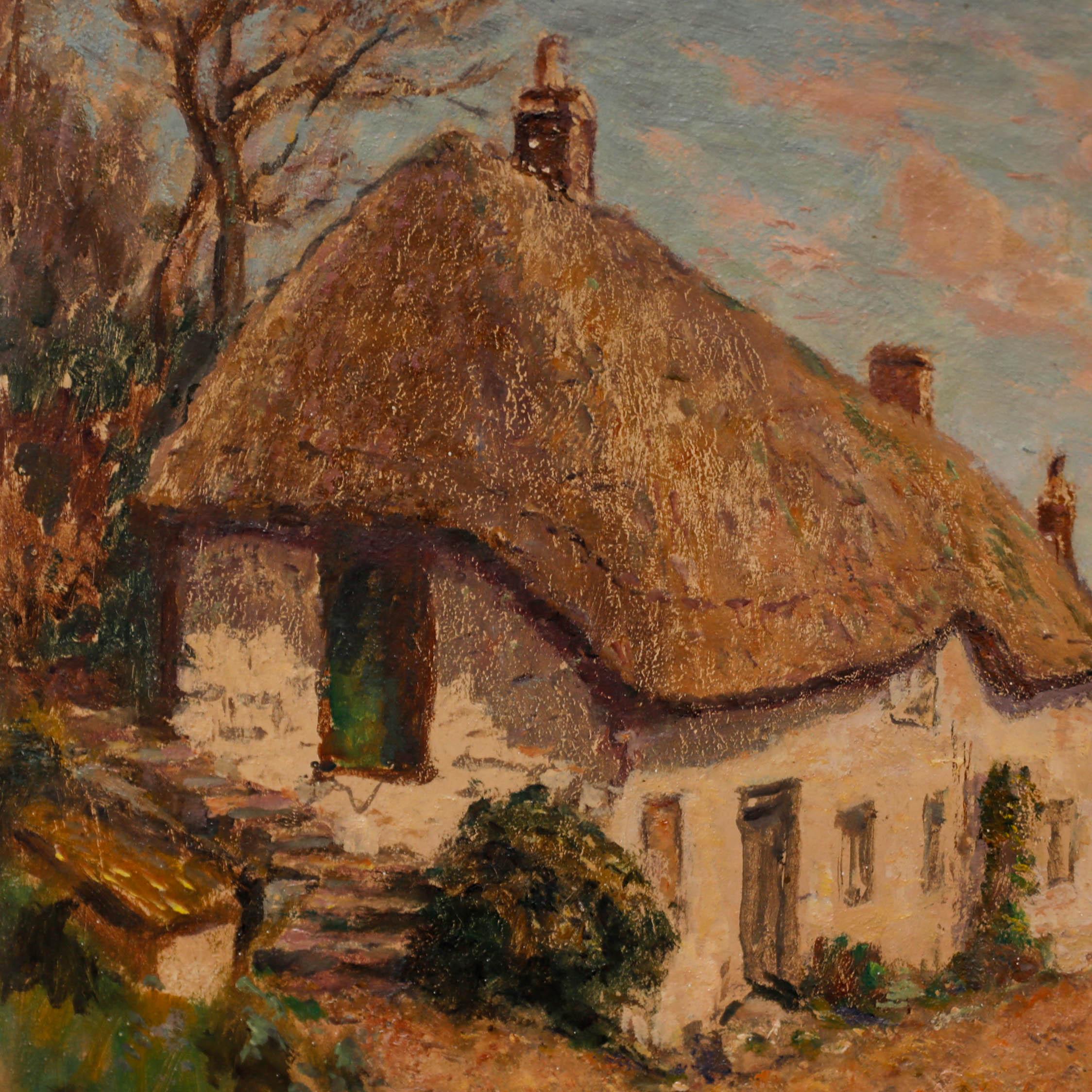 Henry Samuel Merritt (1884-1963) - Ölgemälde, Cottages in Cadgwith, frühes 20. Jahrhundert im Angebot 3
