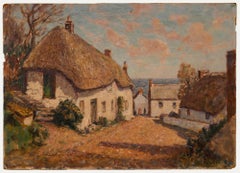 Henry Samuel Merritt (1884-1963) - Óleo de principios del siglo XX, Cabañas en Cadgwith