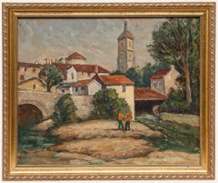 Henry Samuel Merritt (1884-1963) - Mid 20th Century Oil, Summer in the Village