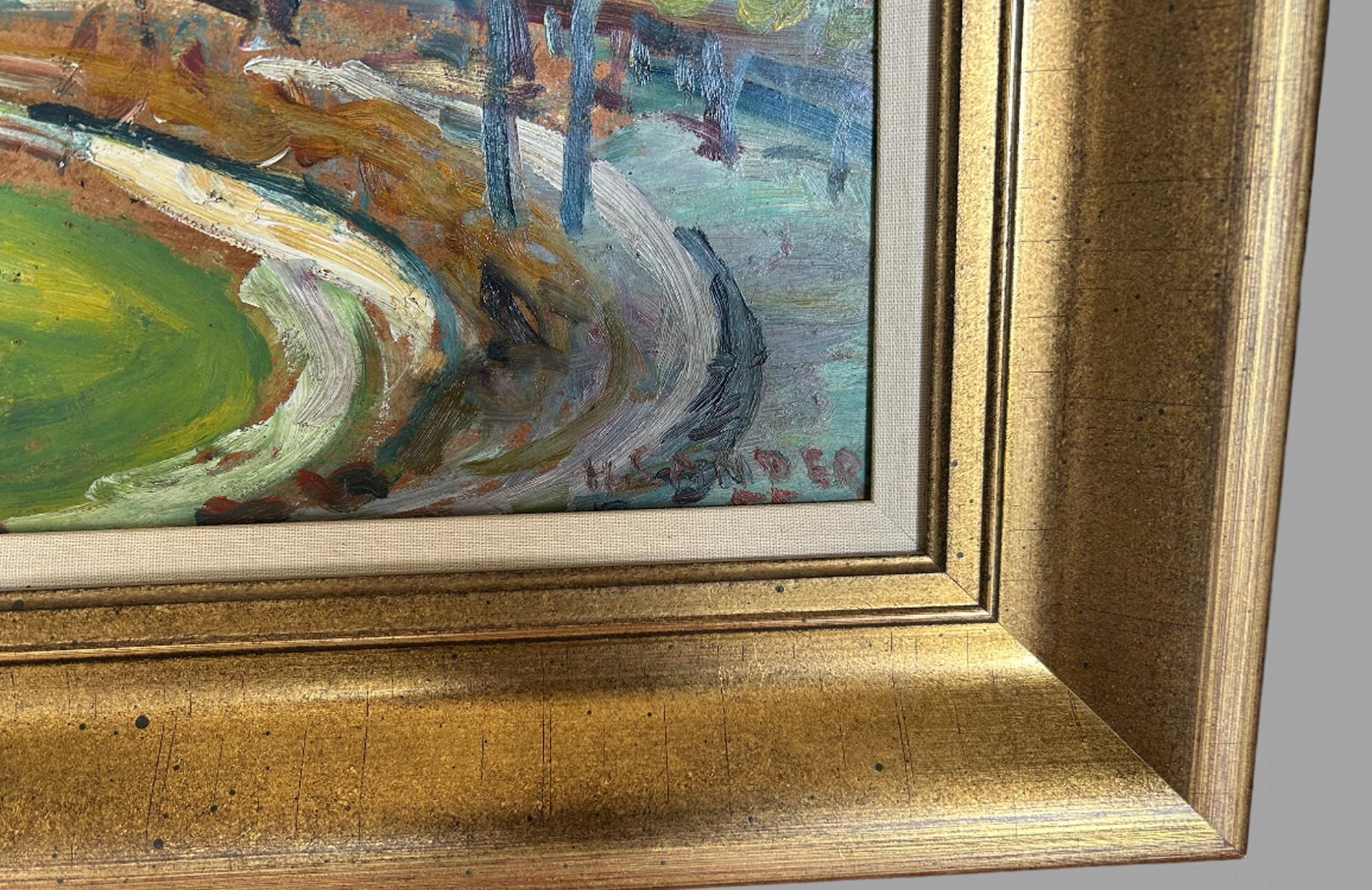 Mid-20th Century Henry Sanders - A Wonderful Large Impressionism Scene - Oil On Board For Sale