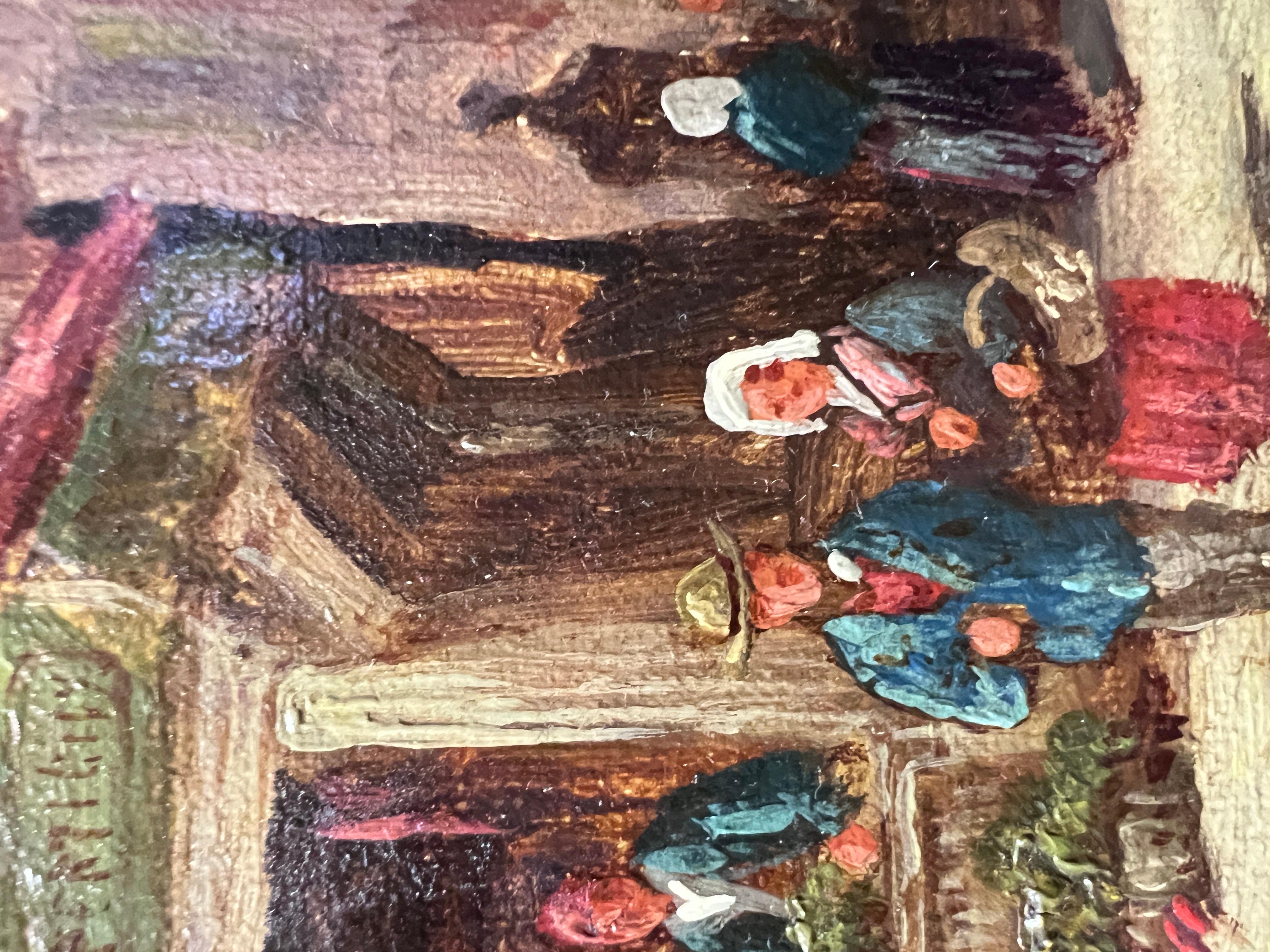 Listado Artista H.Schafer 1887 original Pintura al óleo antigua, ULM paisaje urbano 7