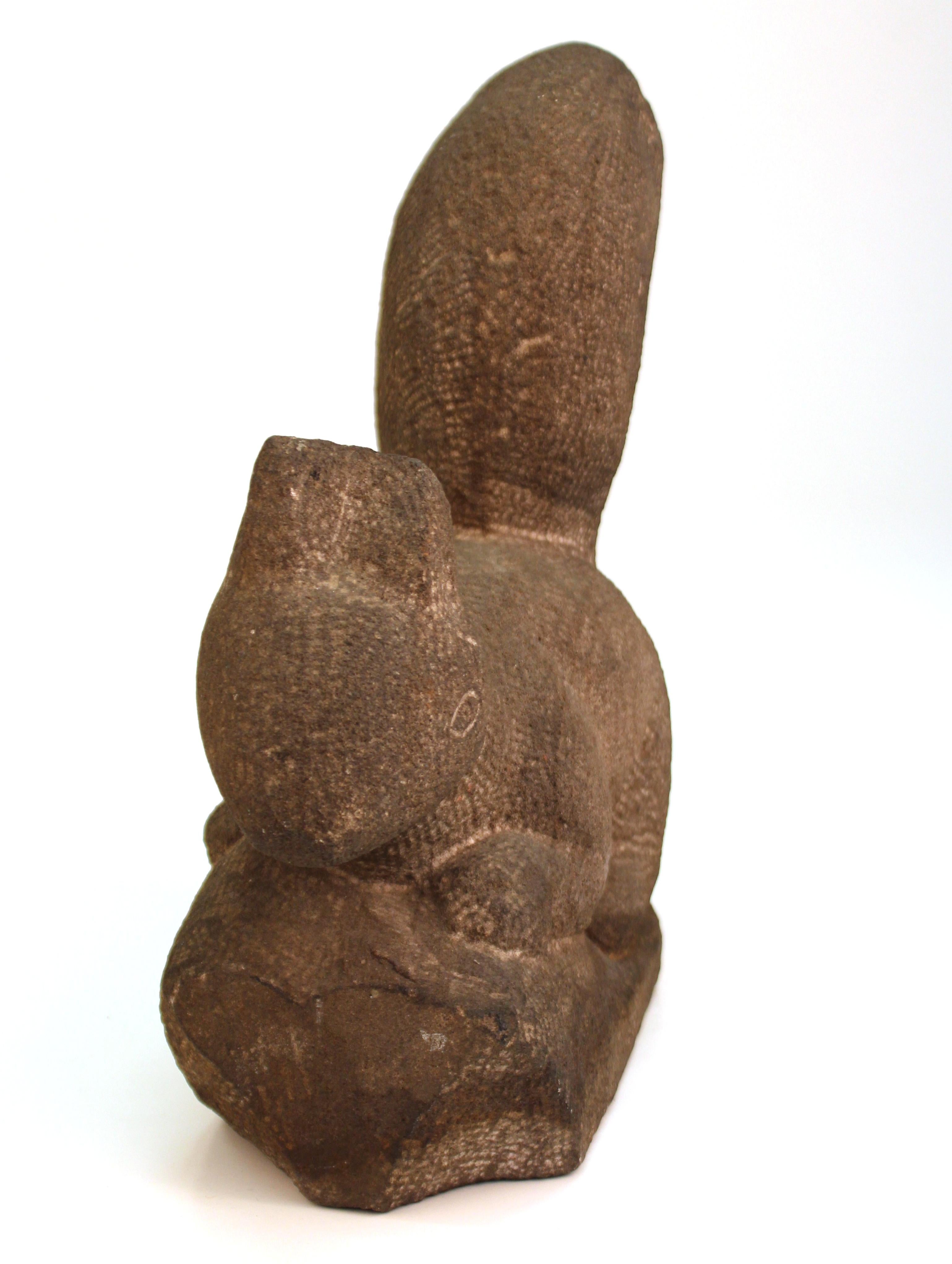 Mid-Century Modern Henry Schoenbauer Squirrel Stone Sculpture