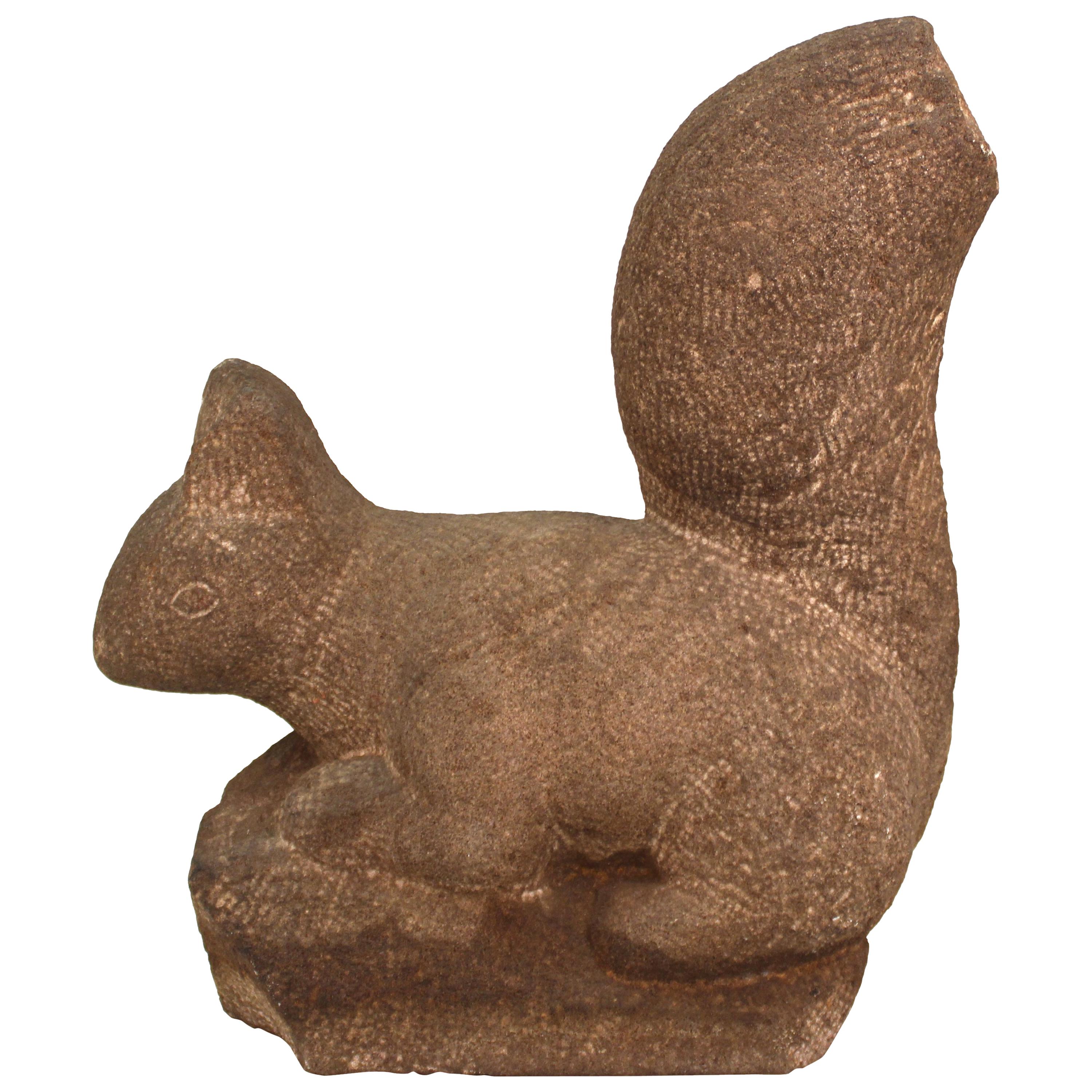 Henry Schoenbauer Squirrel Stone Sculpture