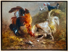 'Cock Fight' by Henry Schouten (Batavia, Indonesia 1857 – 1927 Brussels)