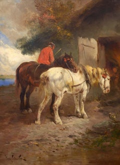 Coming Home, Henry Schouten, oil on canvas, Horses, Animal Painting