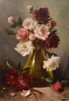 Pittura a olio di Henry Schouten "Un vaso di fiori".