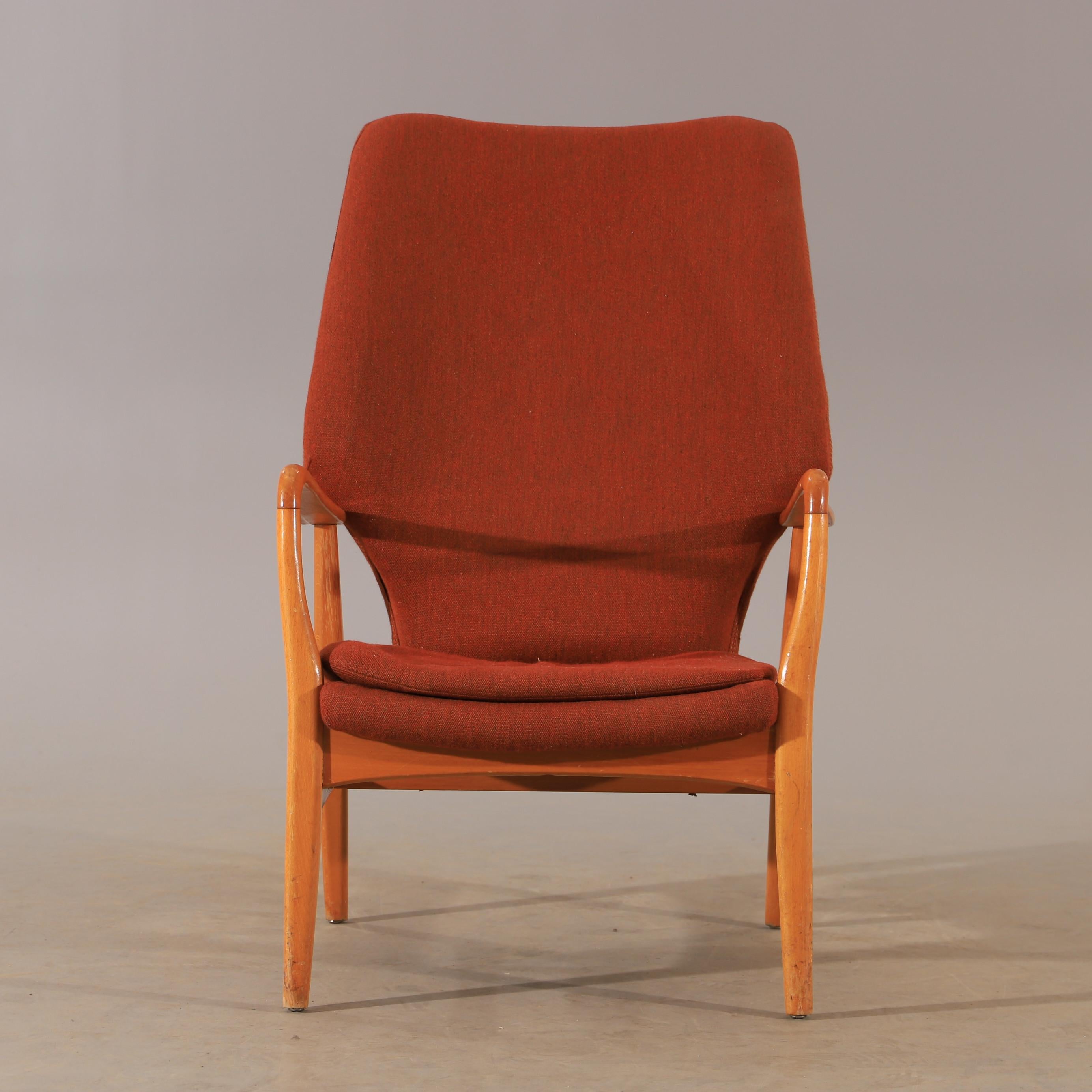 20th Century Henry Schubell Easy Chair Model Ms-6 Denmark, 1950 For Sale