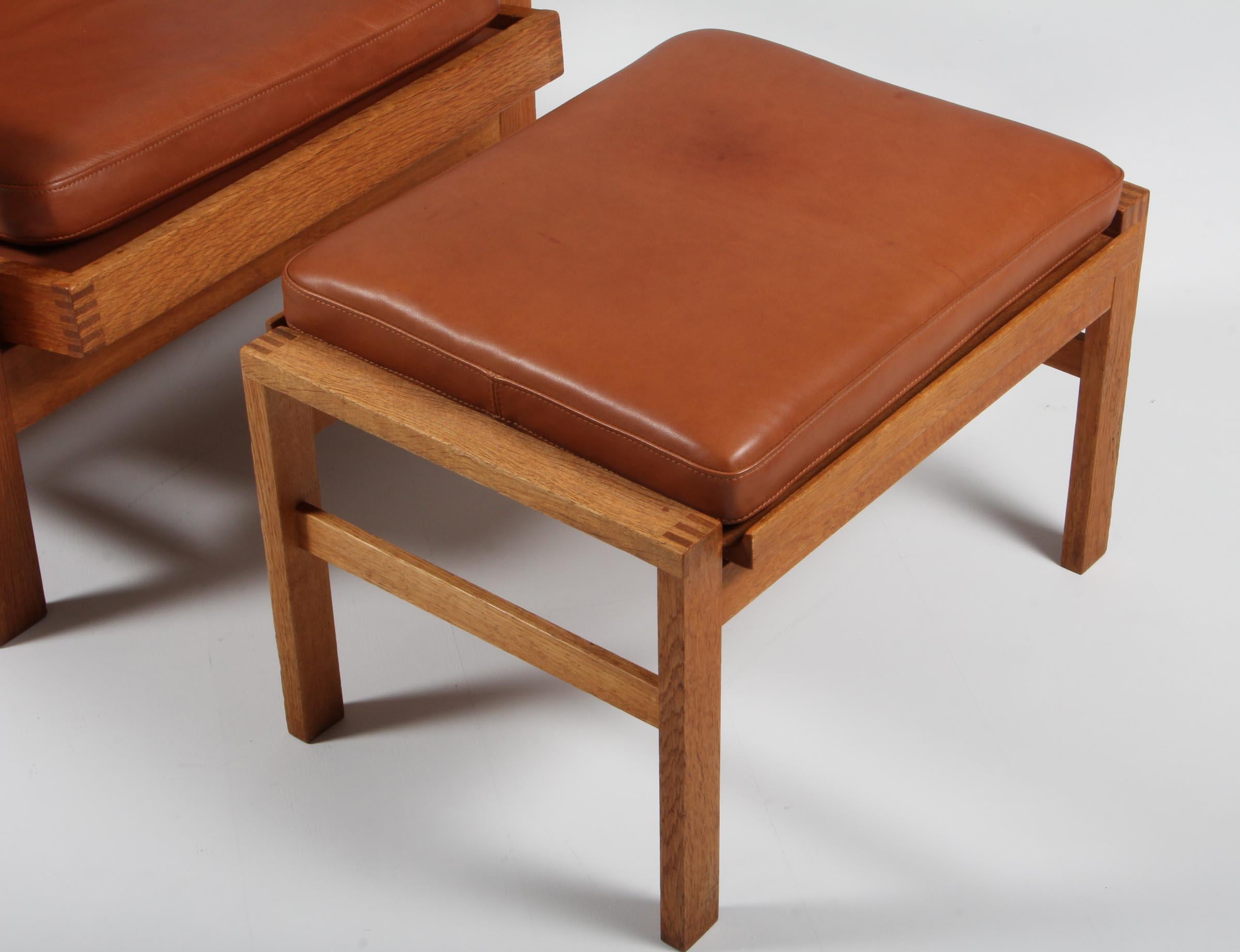 Scandinavian Modern Henry Schubell Lounge Chair with Ottoman For Sale