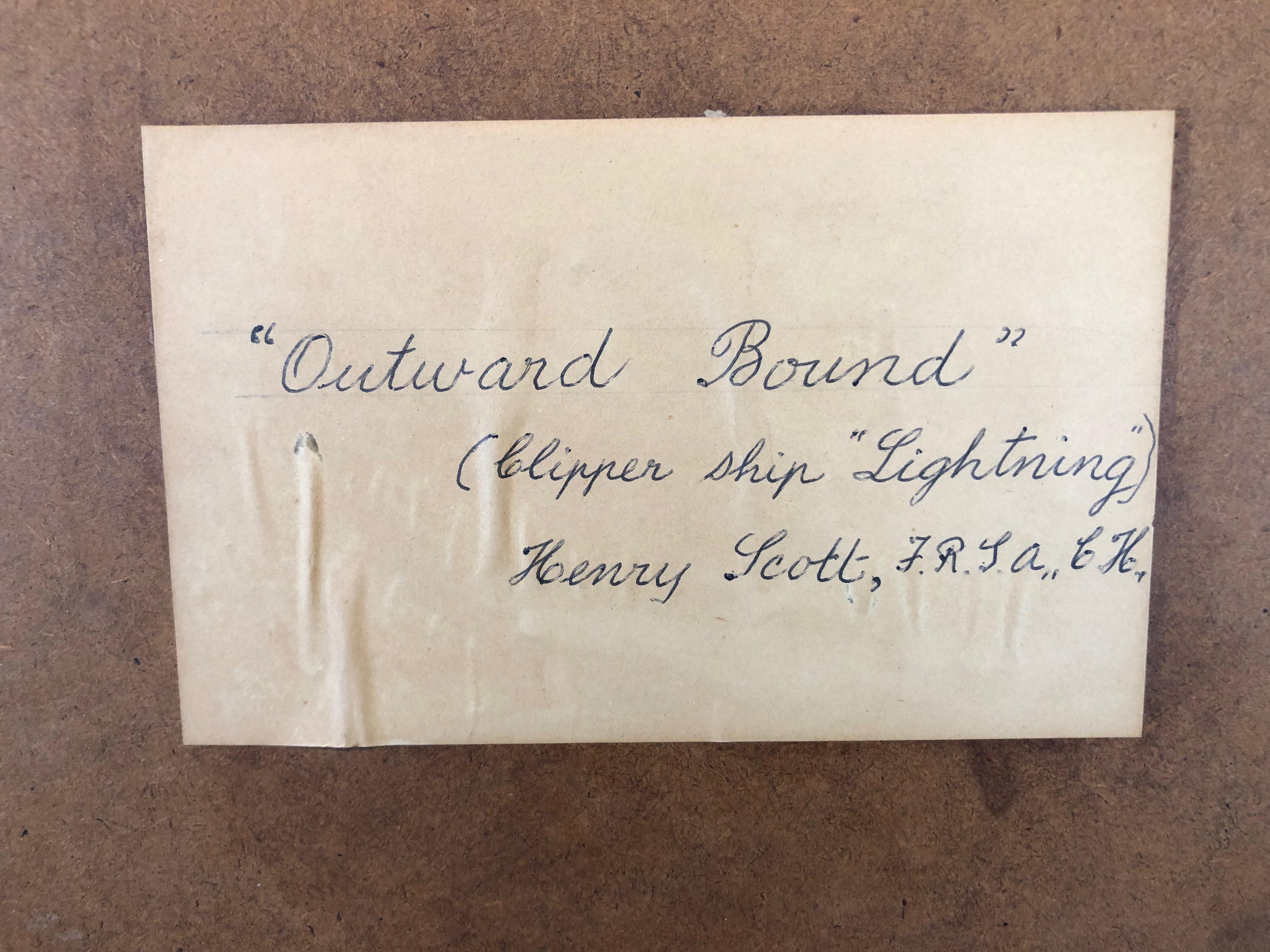 Outward Bound, The Clipper Ship Lightening, Seascape Oil Painting by Henry Scott 3