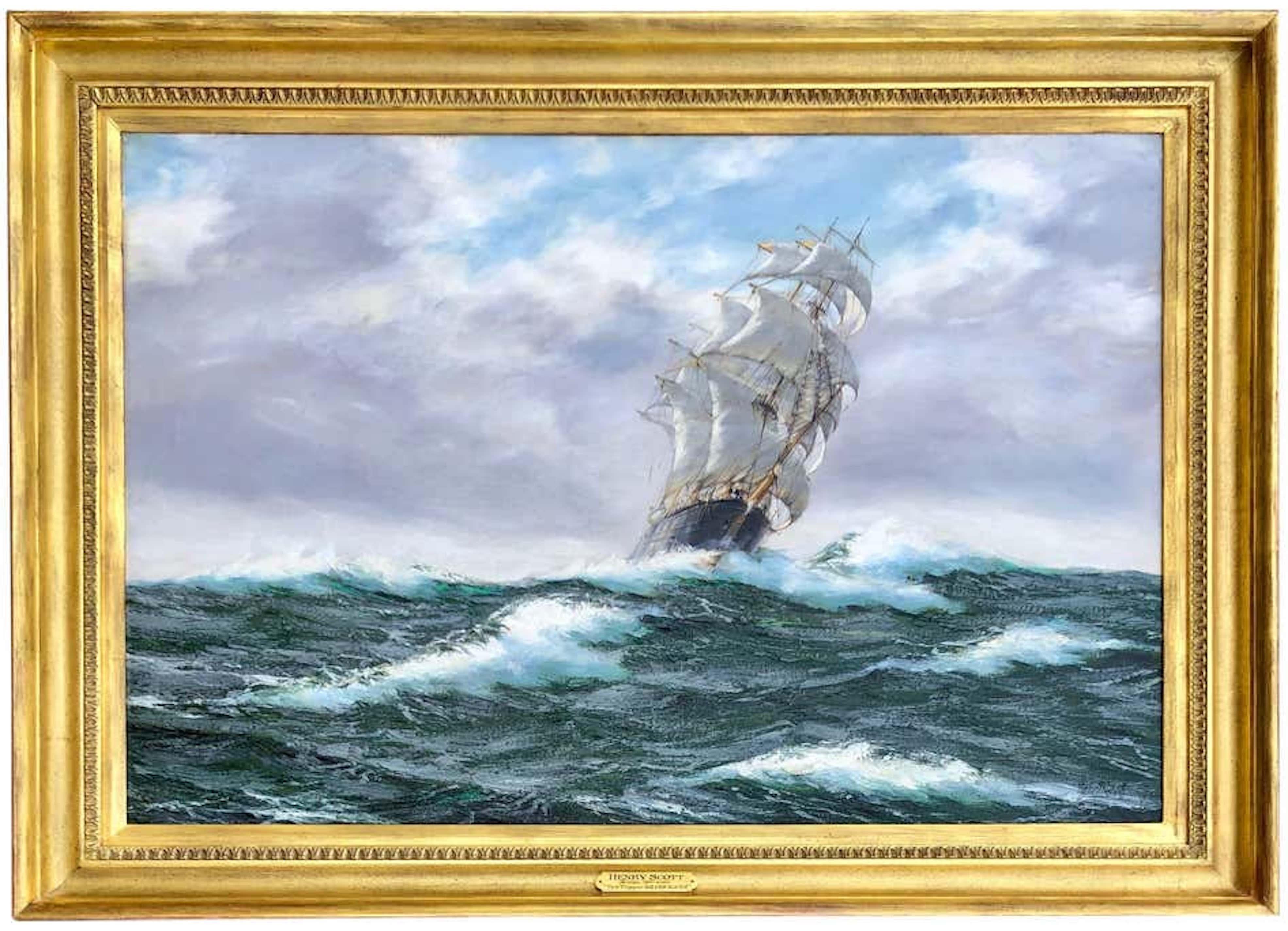 Henry Scott Landscape Painting - Tea Clipper in High Seas