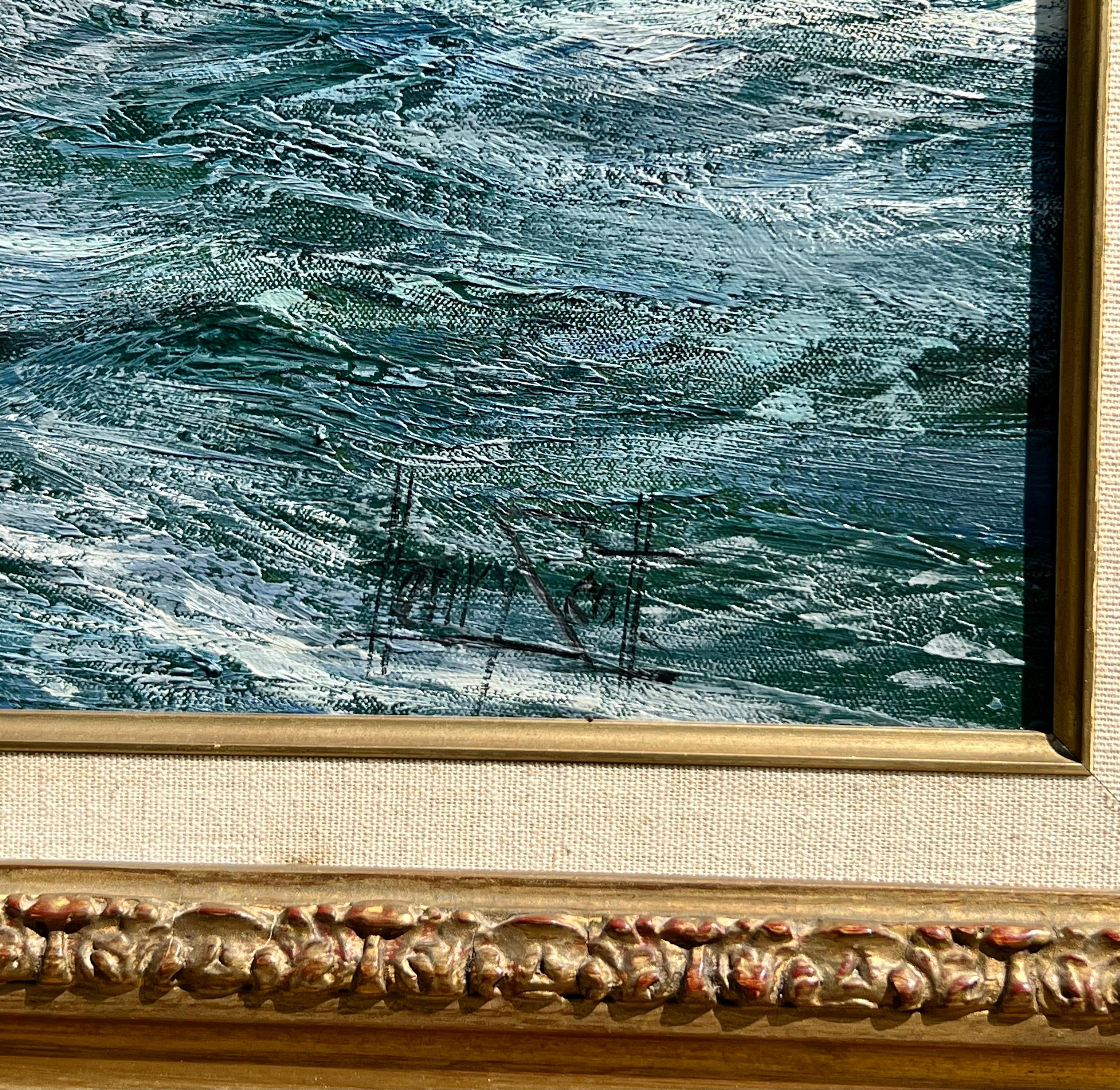 El Clipper, Pez Volador - Landscape Painting Gris de Henry Scott