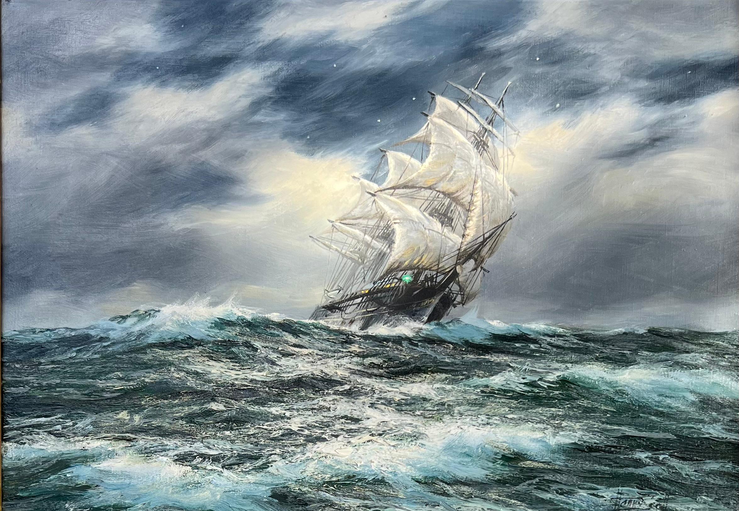 Éclairage de bateau clipper - Painting de Henry Scott