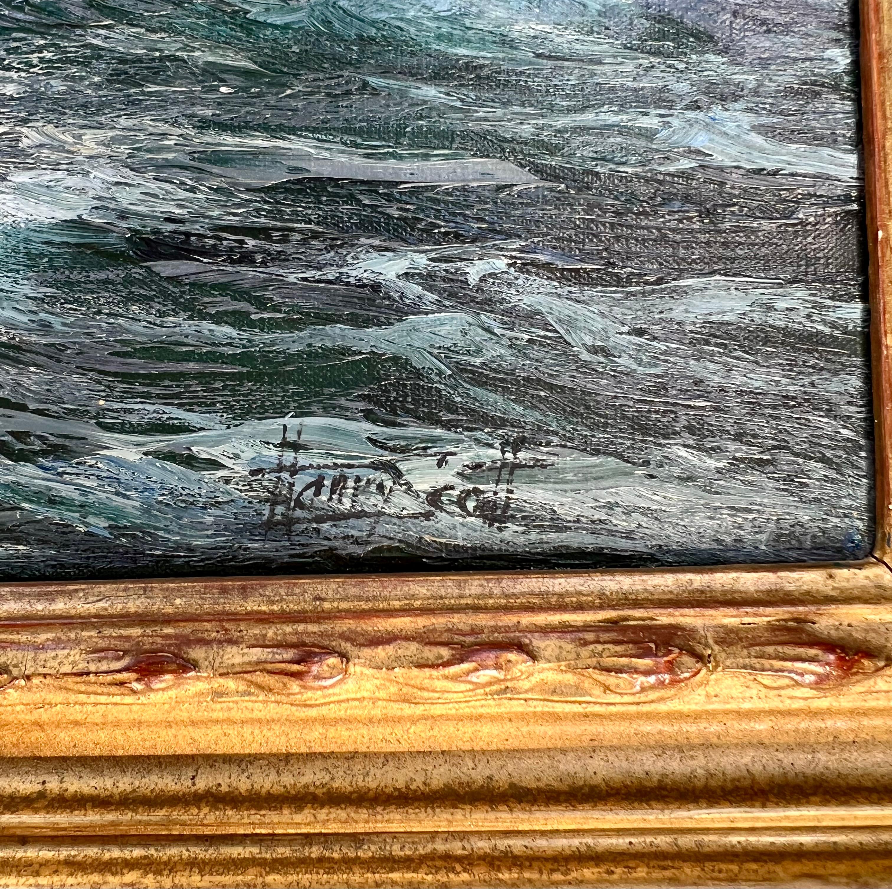 Éclairage de bateau clipper - Victorien Painting par Henry Scott