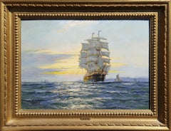 Vintage Tranquil Sunset, Off Land's End, 'Cutty Sark'