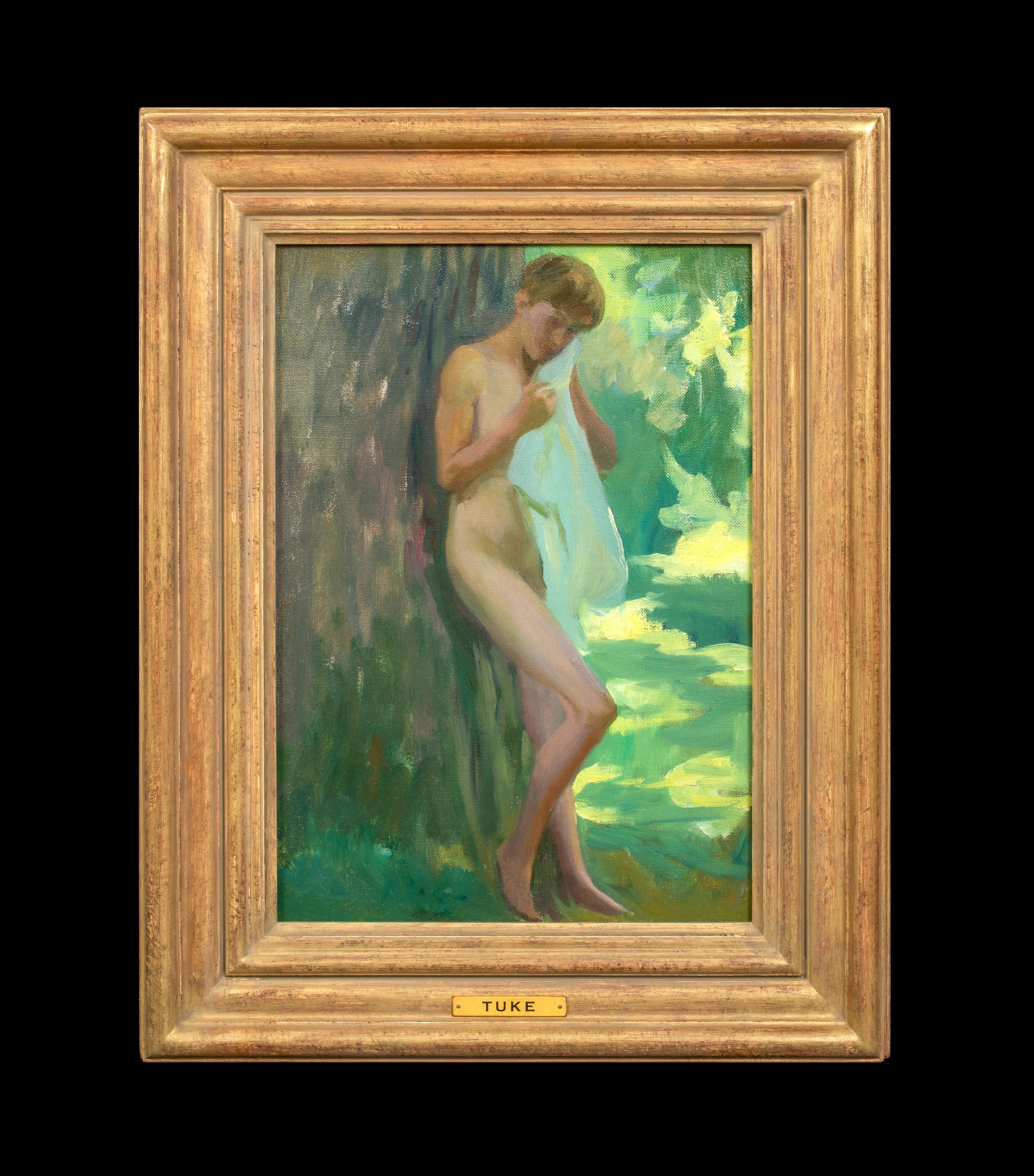 Nude Boy In The Forest, 19th Century    - Painting by Henry Scott Tuke