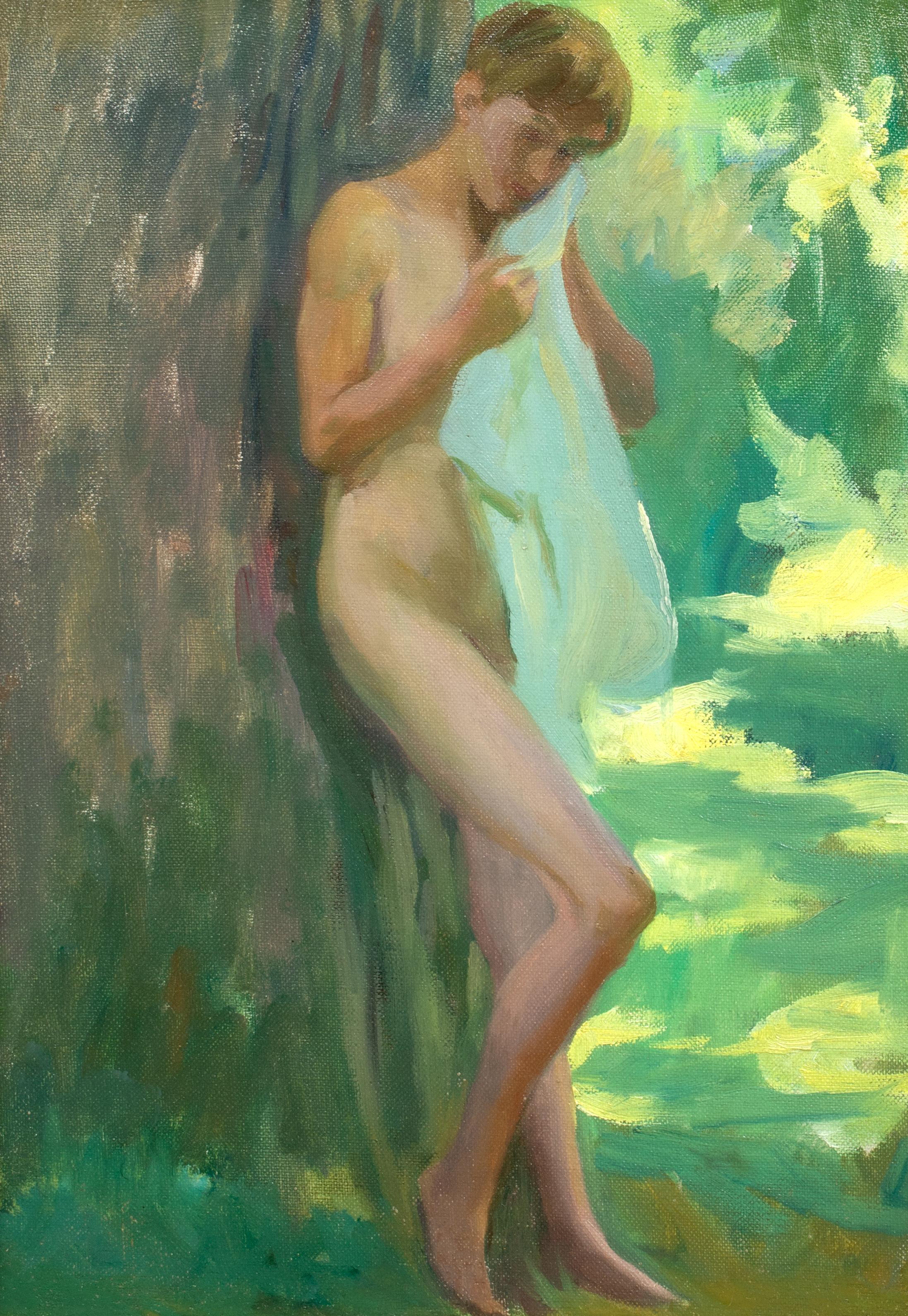 Nude Boy In The Forest, 19th Century 

inscribed to 